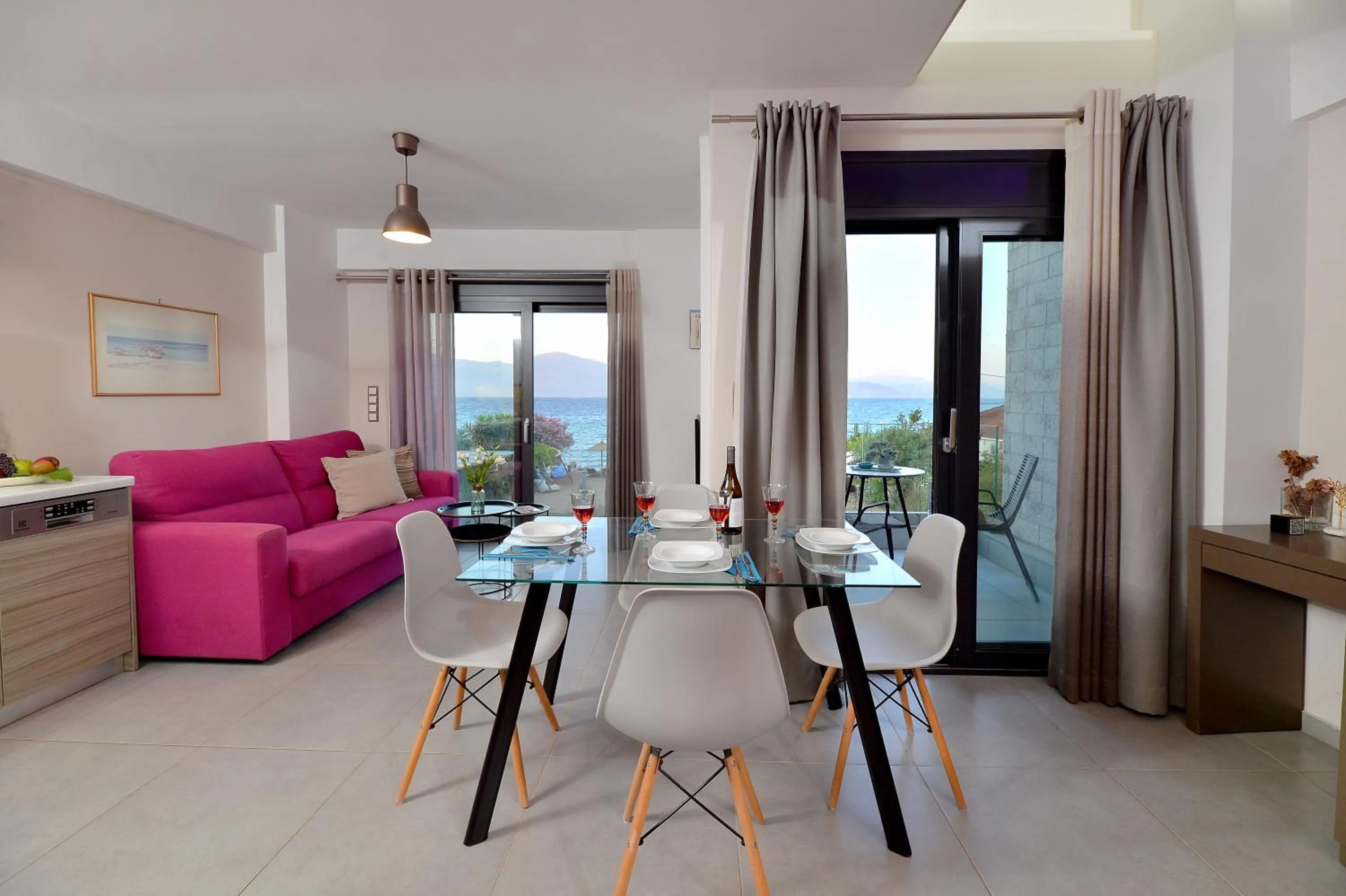 Seating area in Seacret Apartments