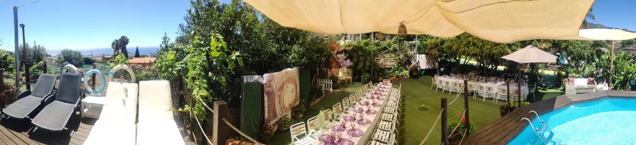 Pool view in Hotel Rural La Raya 1866