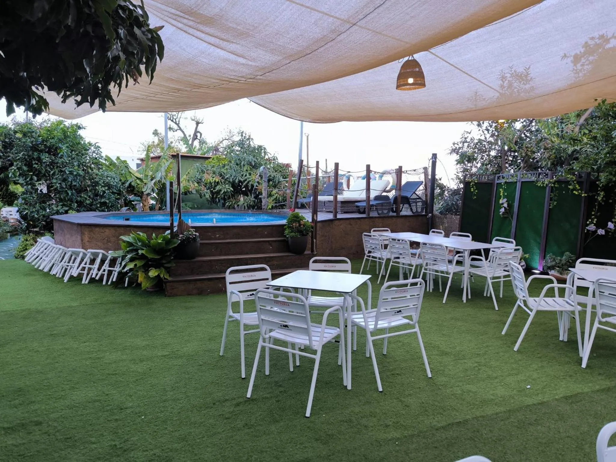 Pool view in Hotel Rural La Raya 1866