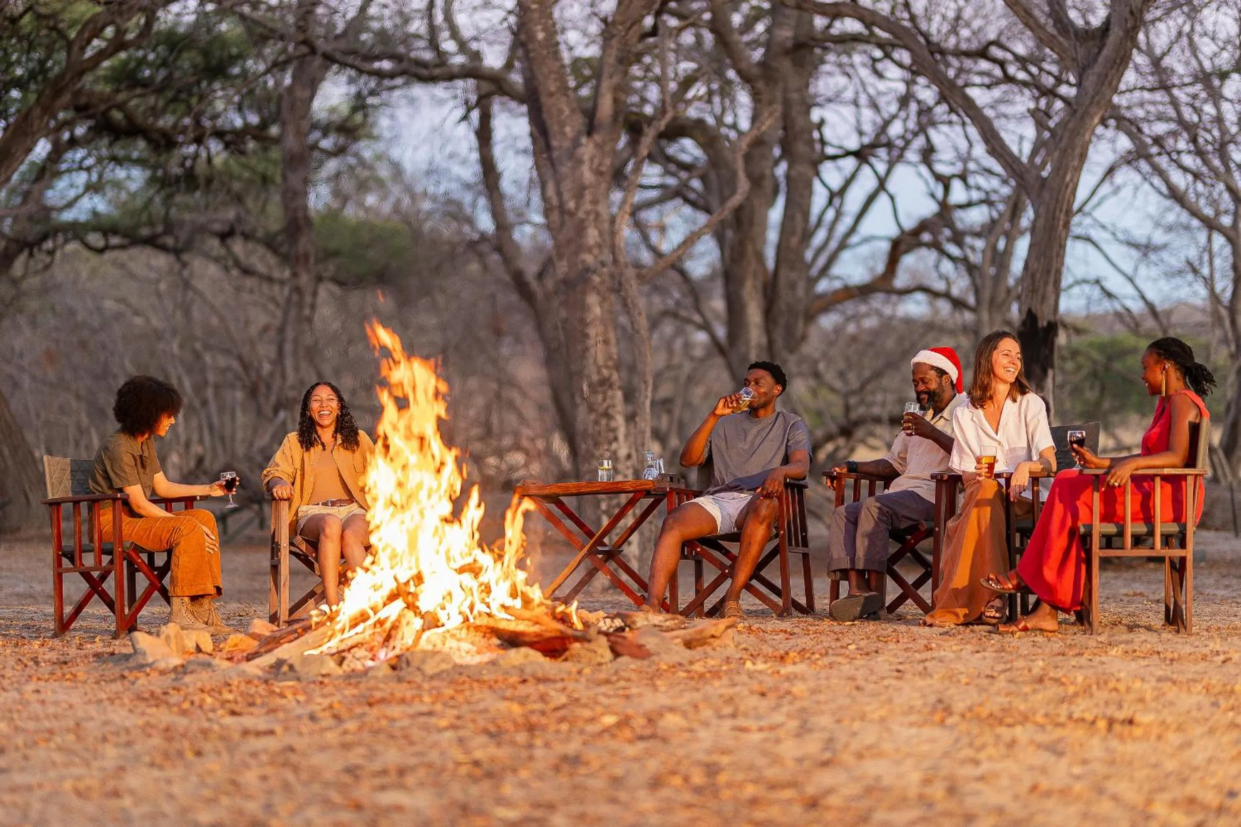 group of guests in Hwange Safari Lodge