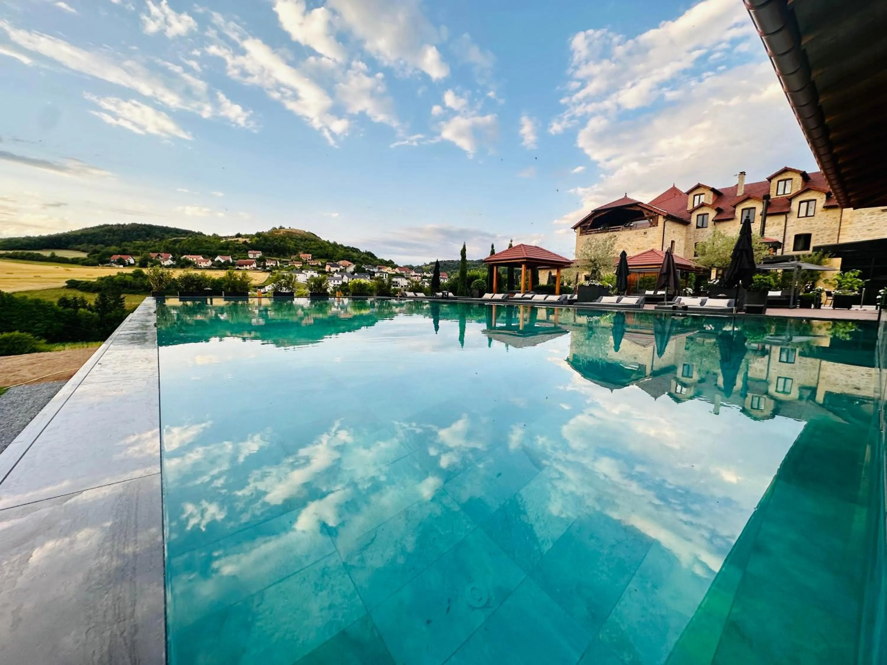 Pool view in Domaine de la Klauss & Spa, Restaurant Gastronomique Le K