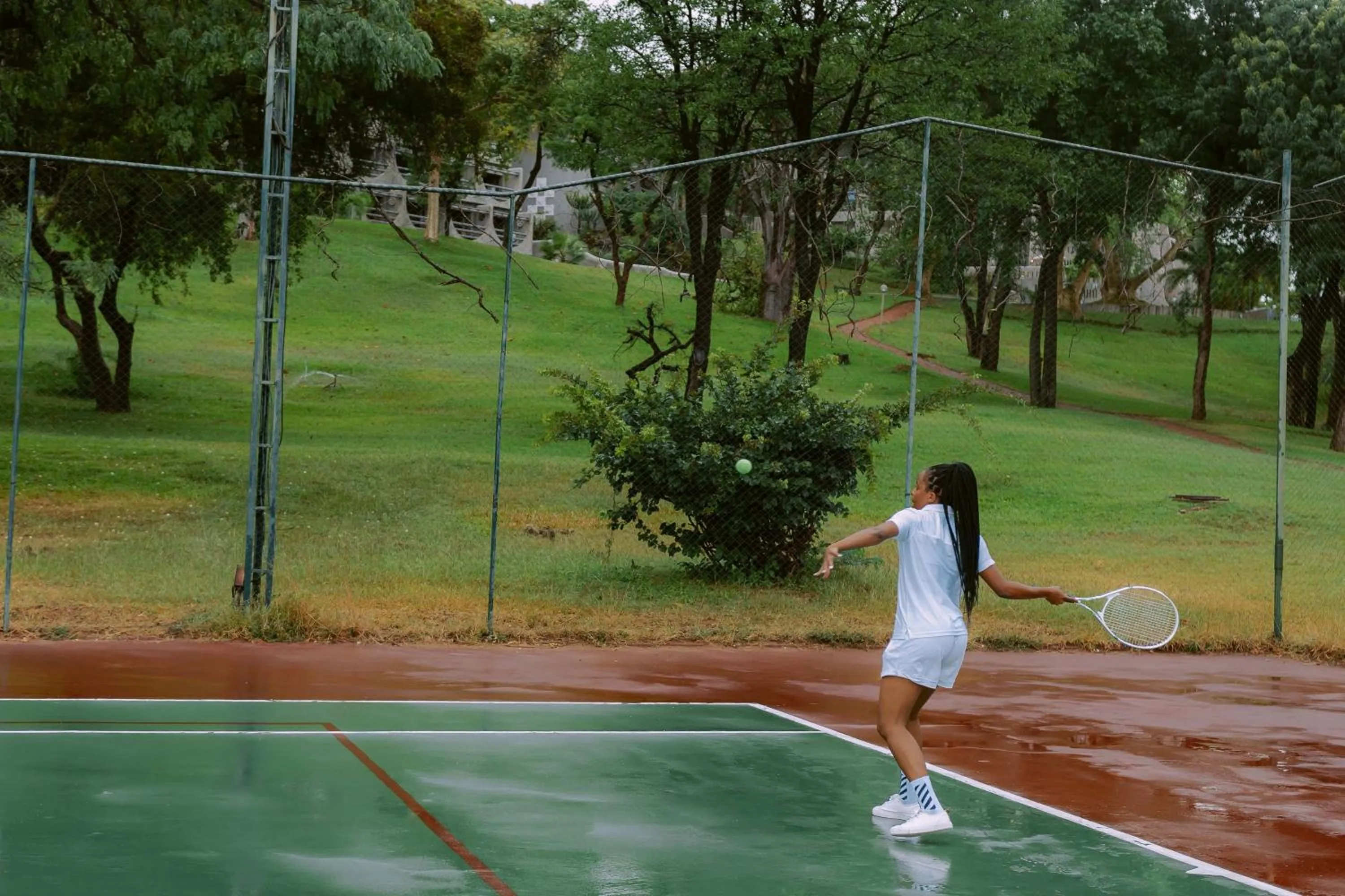 Tennis court in Elephant Hills Resort