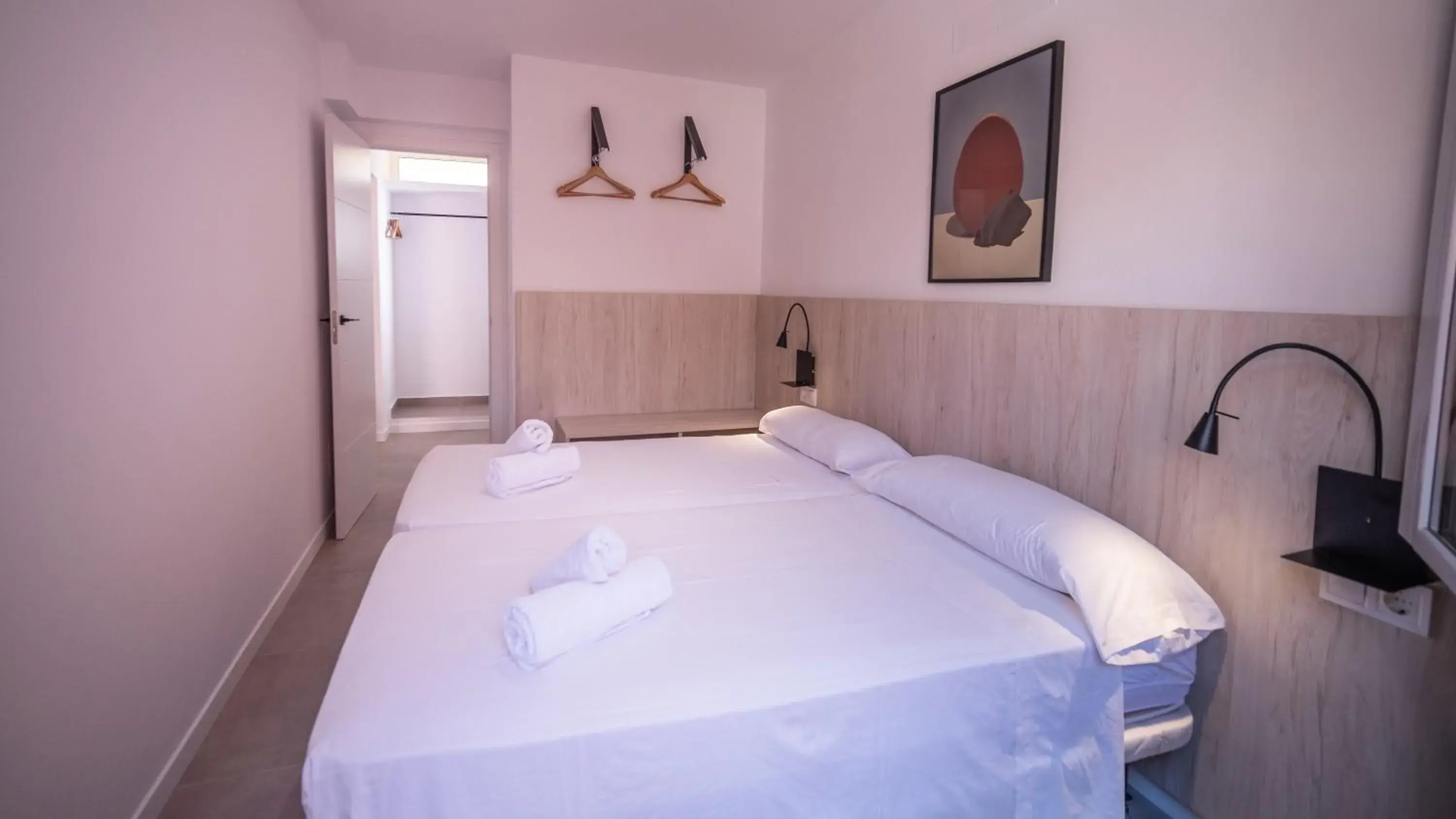 Bedroom, Bed in Sant Joan Apartaments - Adults Only Bedroom, Bed in Sant Joan Apartaments - Adults Only