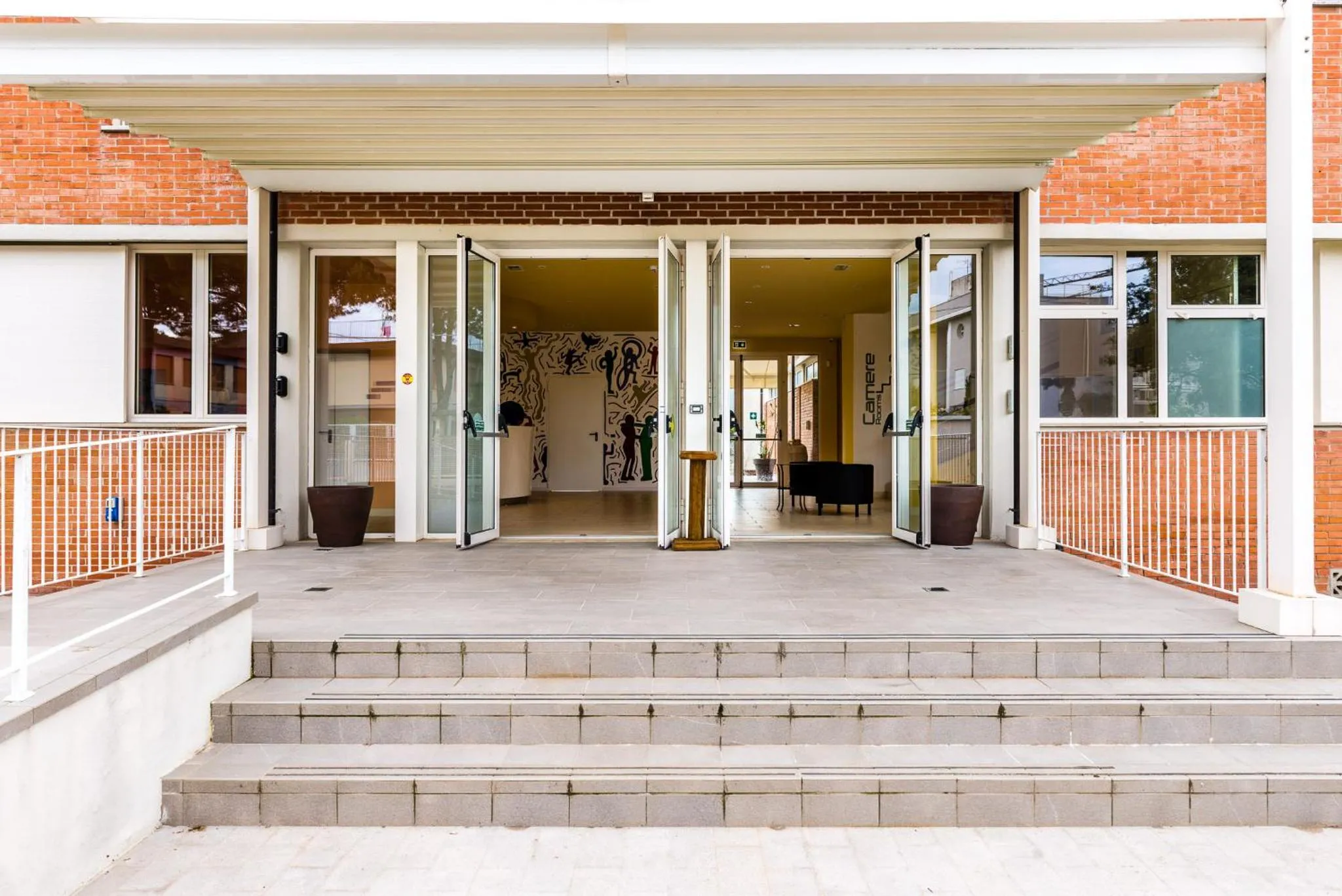 Facade/entrance in Eliopoli Beach Hostel & Restaurant