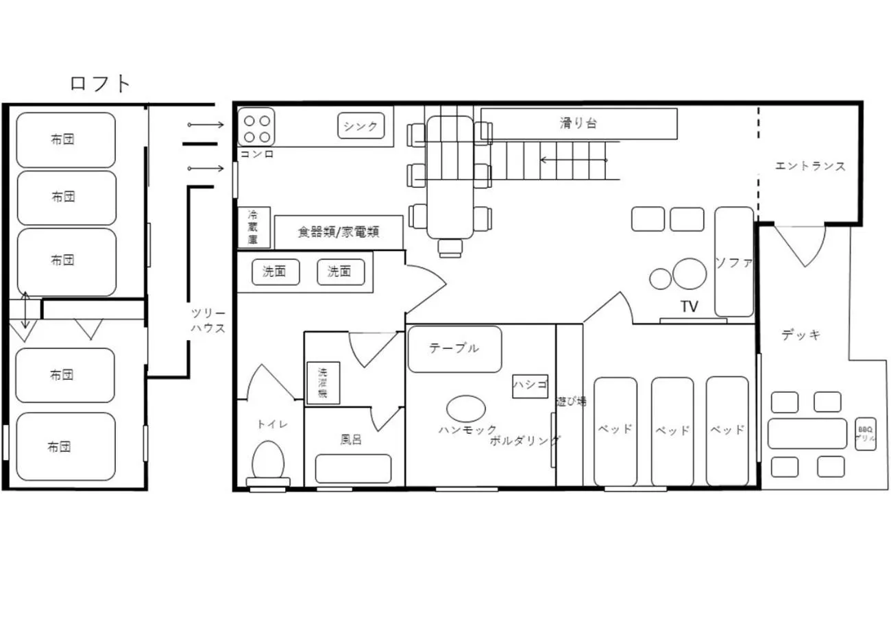 Photo of the whole room in Tomareru Himitsukichi L-Base