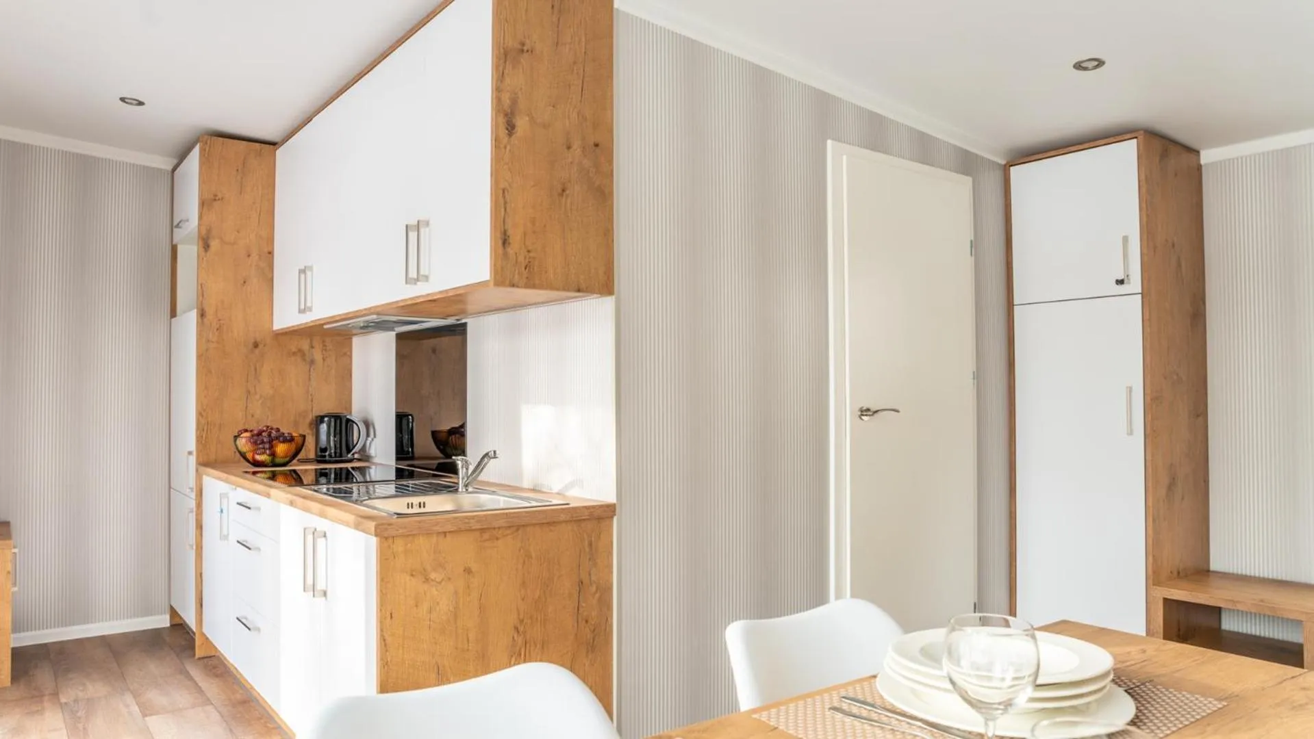 Kitchen or kitchenette in Hotel Tajty