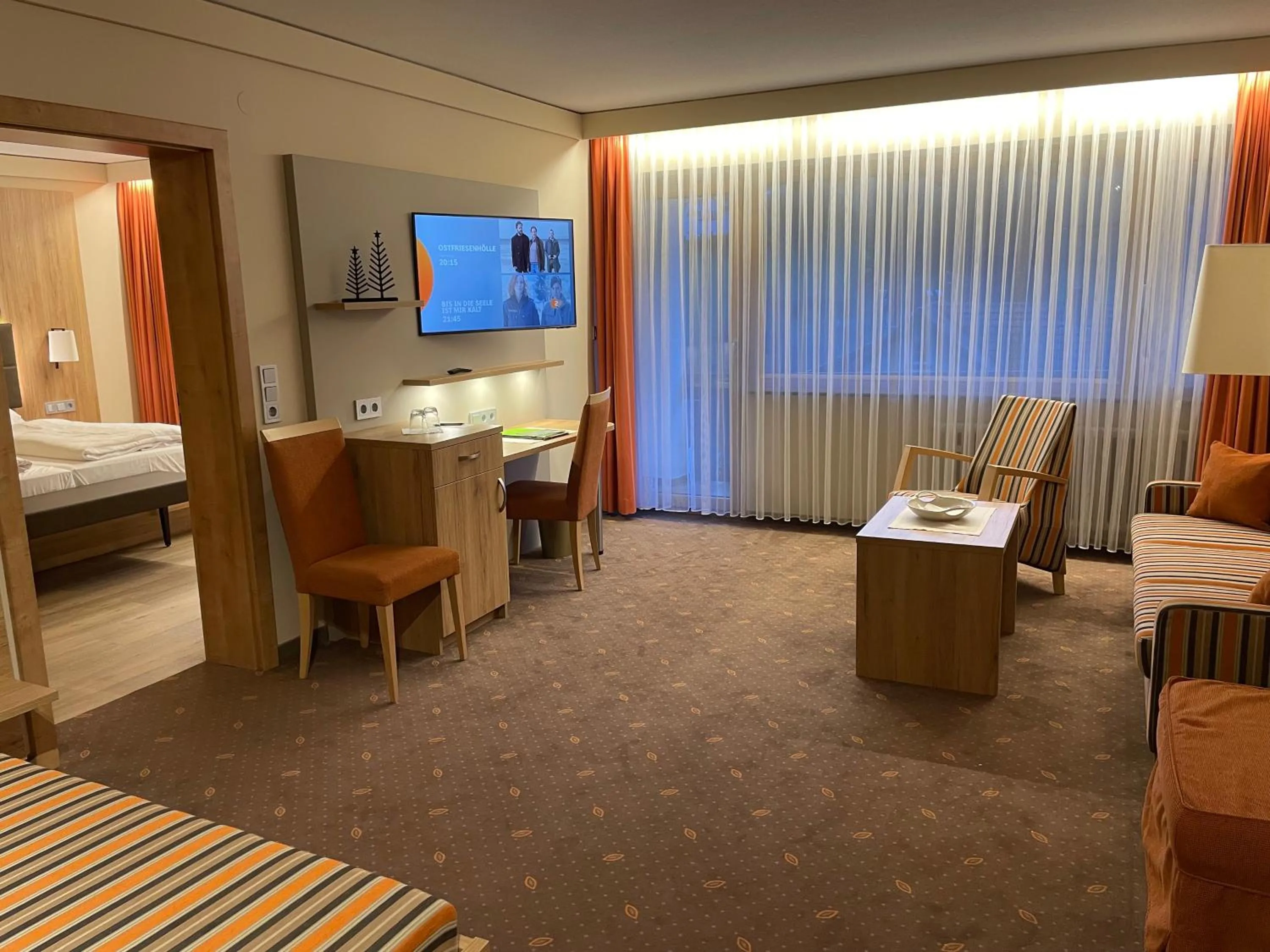 Living room, Bed in Hotel Waldlust