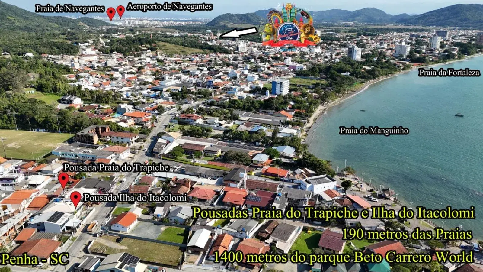 Bird's eye view in Pousada Ilha do Itacolomi Com Piscina 2km do Beto Carrero Bird's eye view in Pousada Ilha do Itacolomi Com Piscina 2km do Beto Carrero