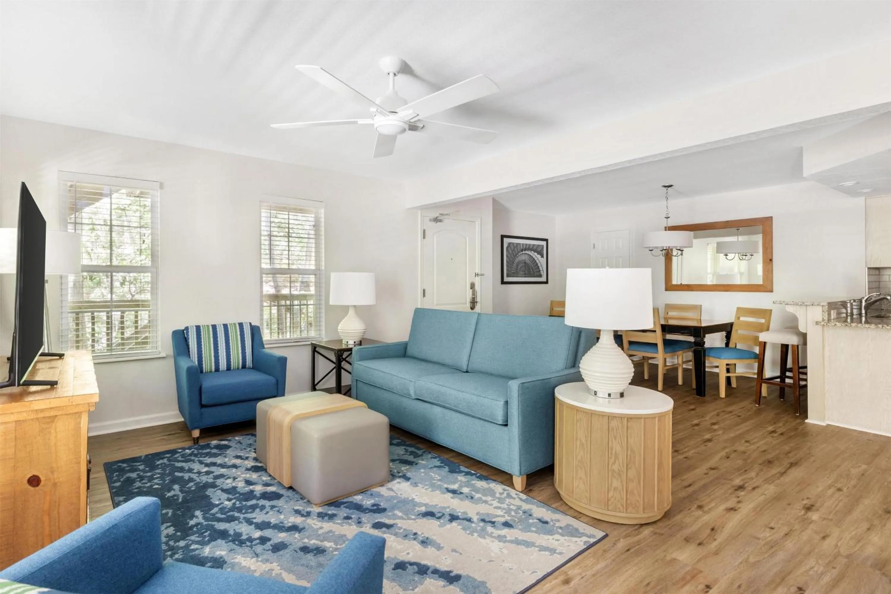 Living room in Hilton Vacation Club Beachwoods Kitty Hawk