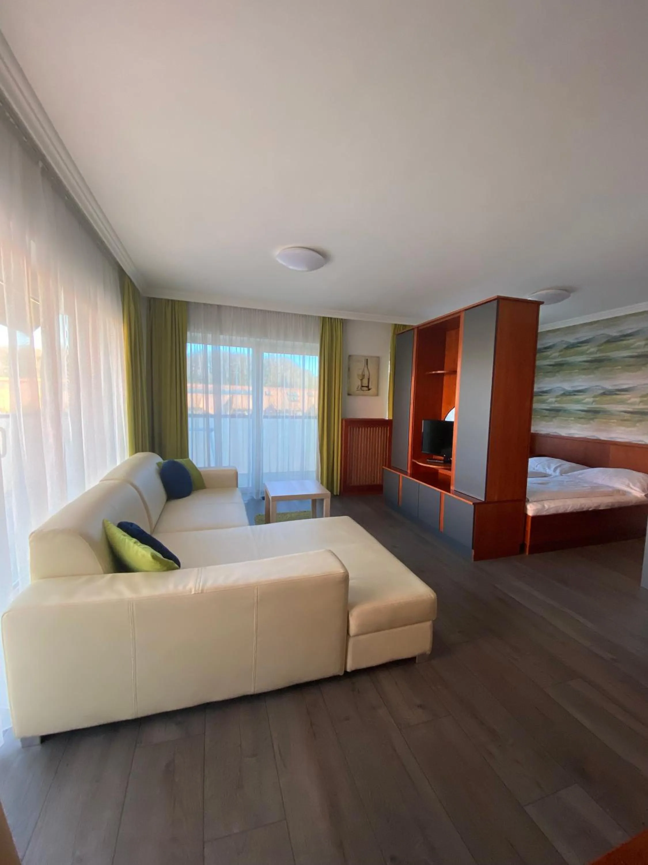 Living room, Bed in Cafe Relax Apartments