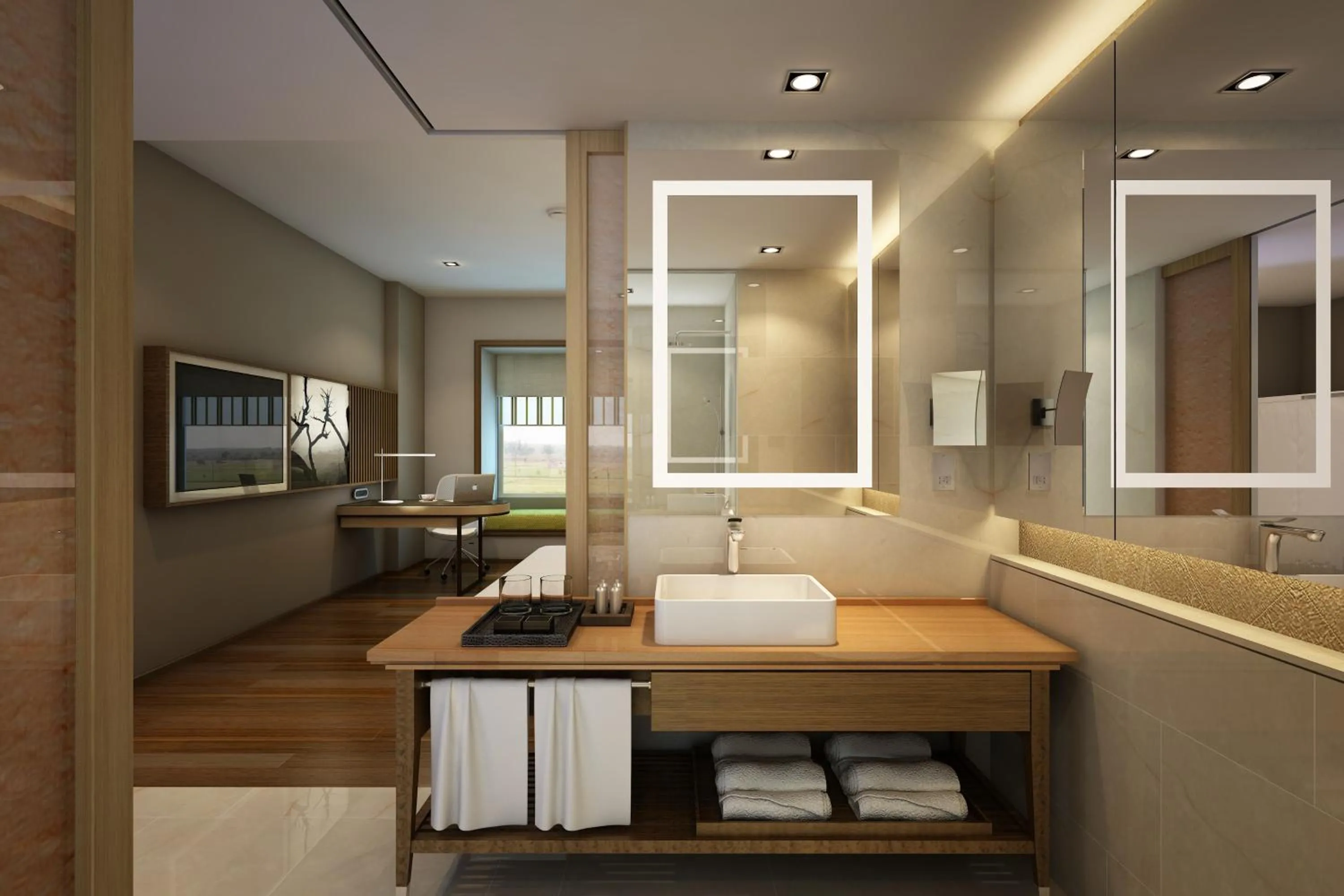 Bathroom, Bed in Courtyard by Marriott Raipur