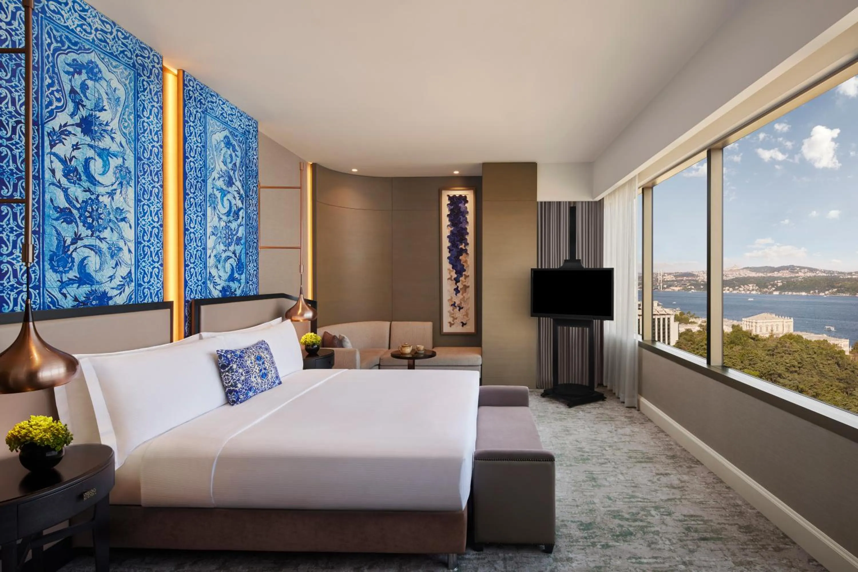 Sea view, Bed in The Ritz-Carlton, Istanbul at the Bosphorus
