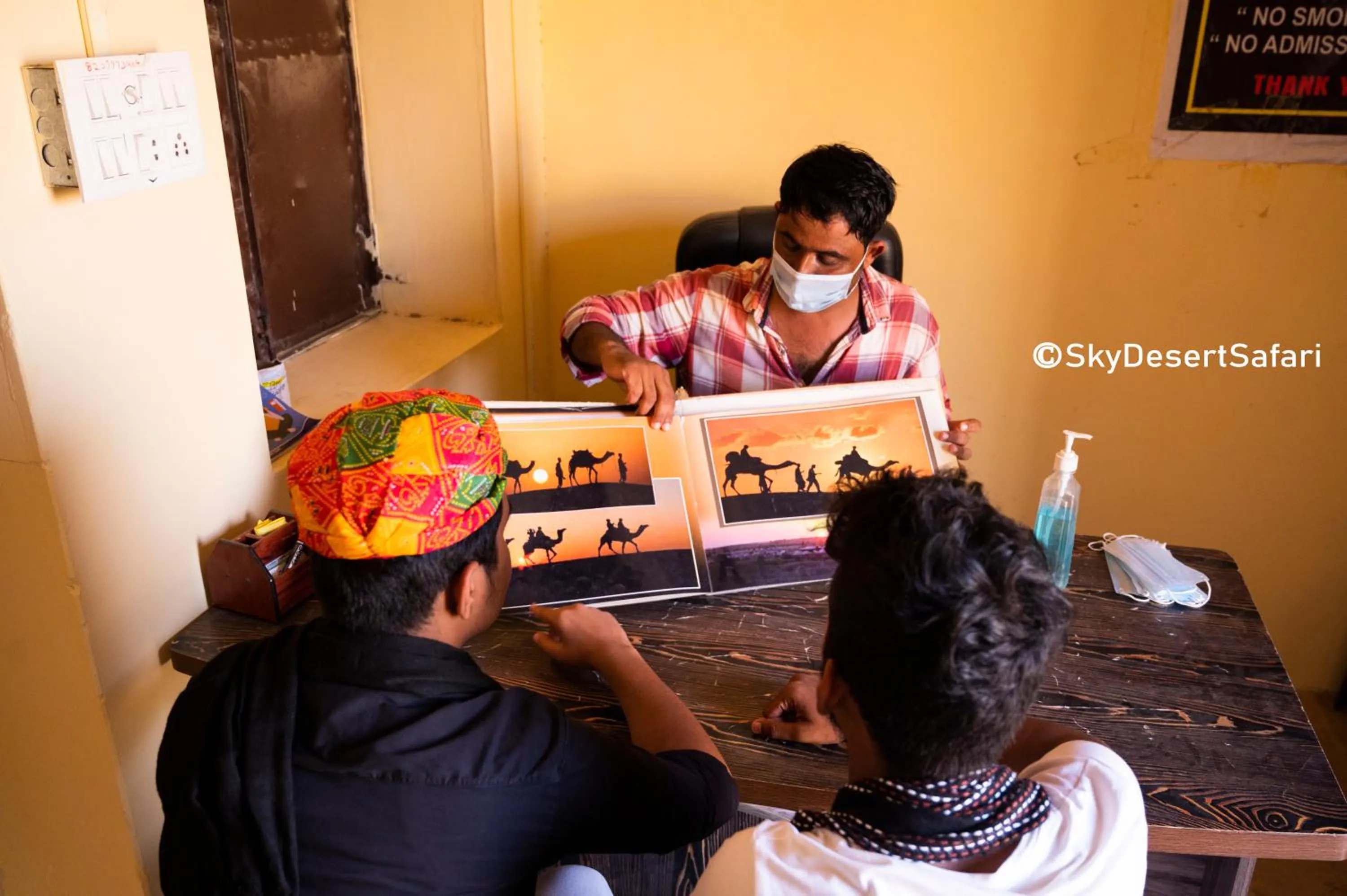 group of guests in Sky Desert Safari