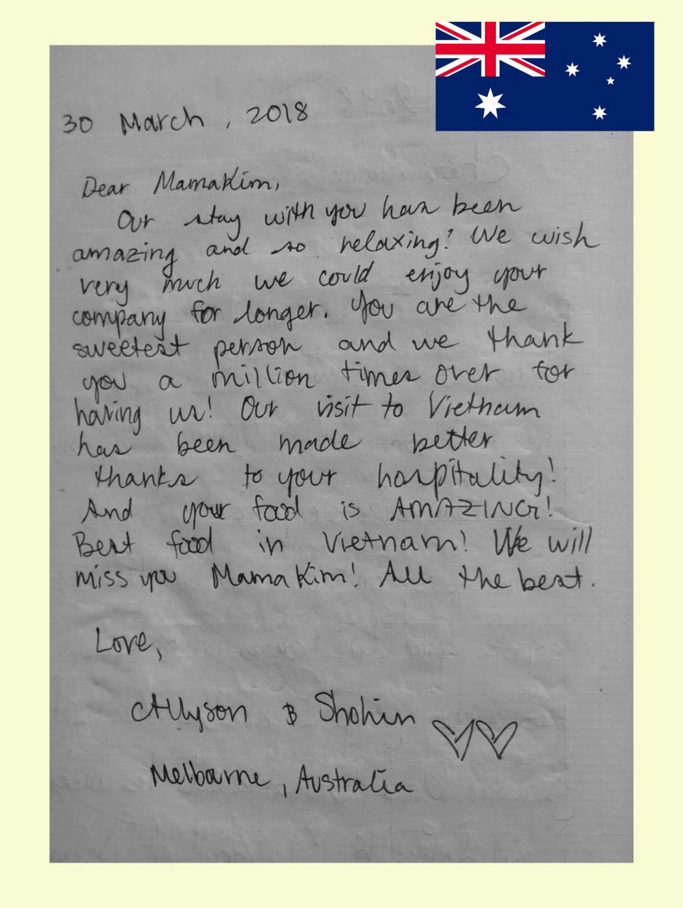 Certificate/Award in Cham Island Smiles Homestay