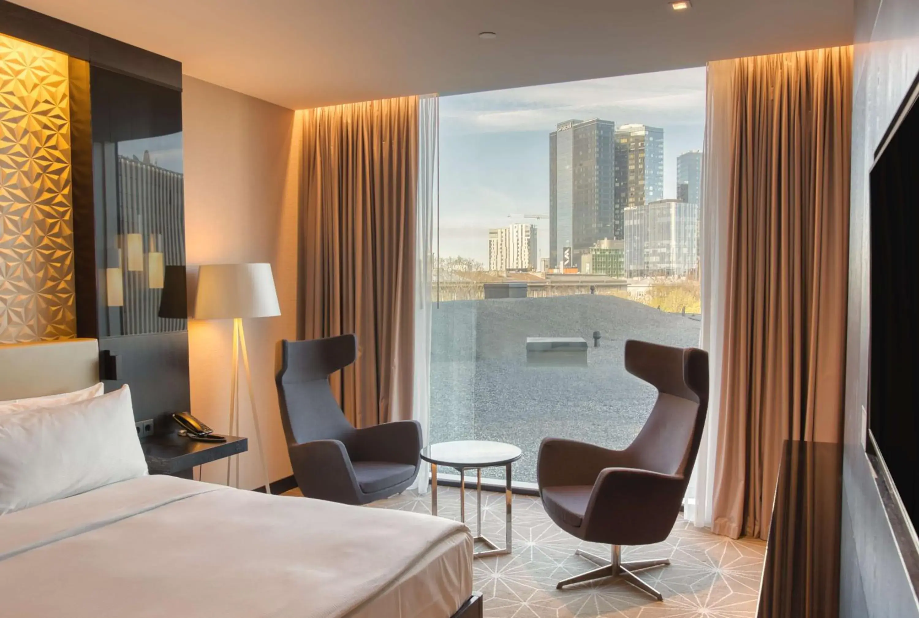 View (from property/room), Bed in Hilton Tallinn Park View (from property/room), Bed in Hilton Tallinn Park