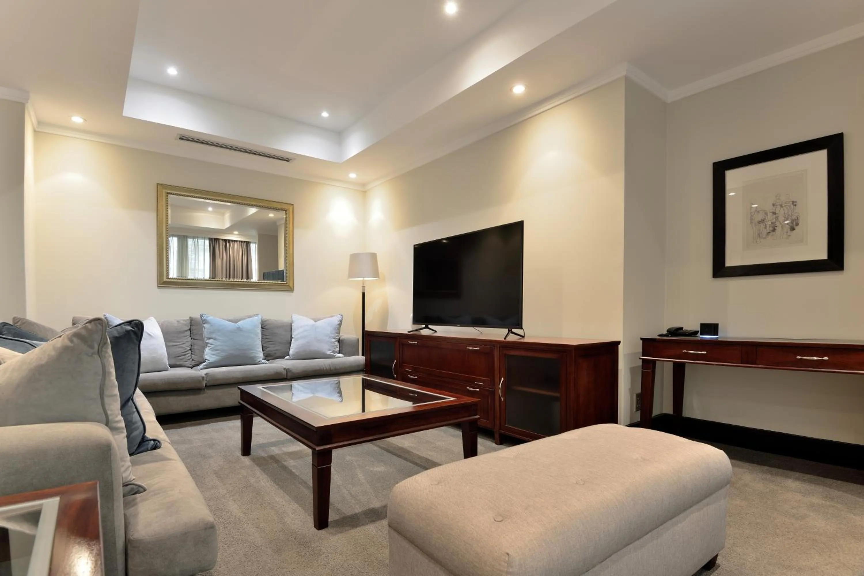 Living room in Raphael Suites