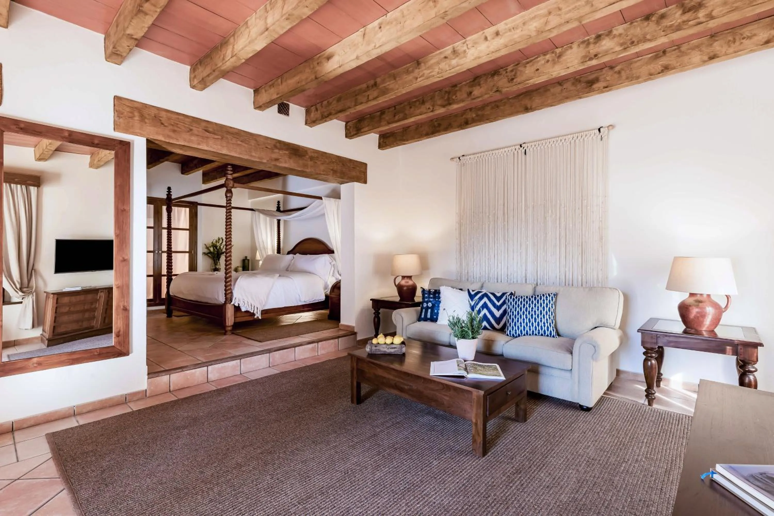 Seating area, Bed in Finca Ratxo Hotel, member of Melia Collection