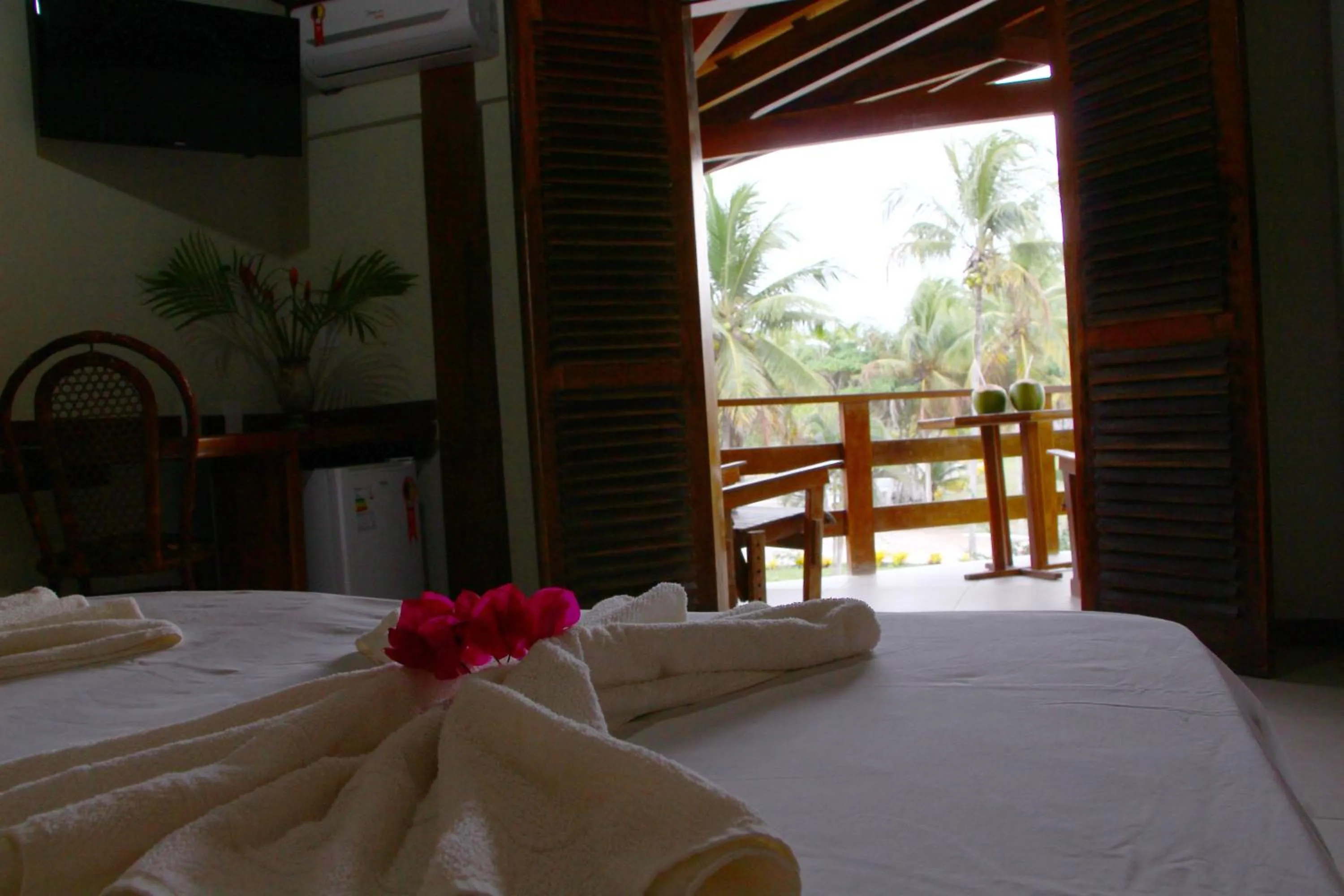 Balcony/Terrace, Bed in Makaira Beach Resort