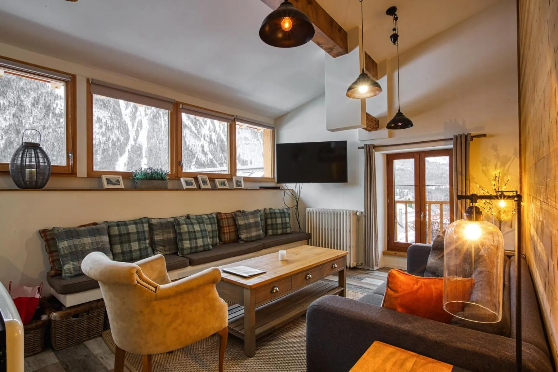 Living room in Loft Apartment High Rimaye - Mont Blanc Views, Close to Brevent