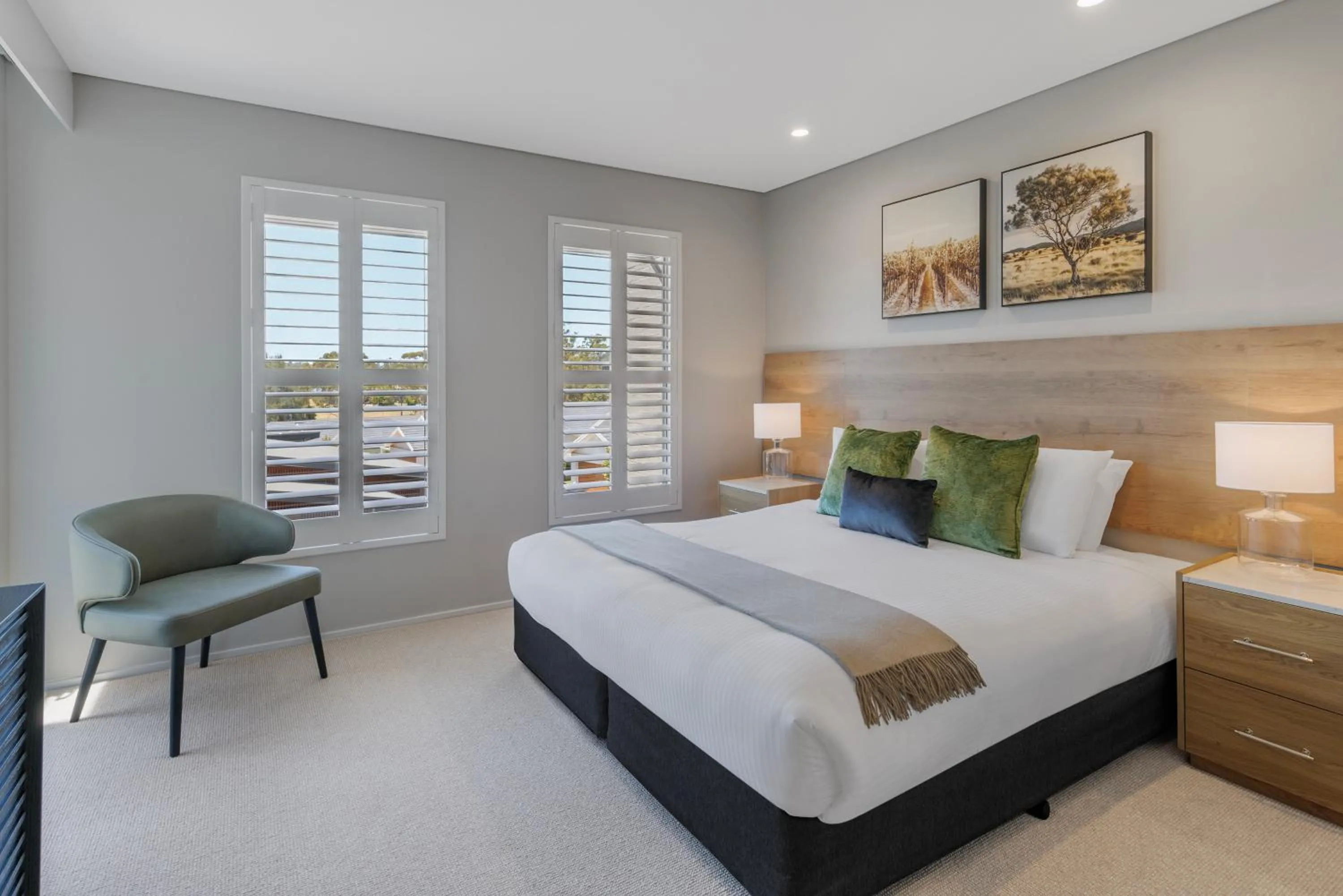 Bed in Peppers Hunter Valley AVC Apartment