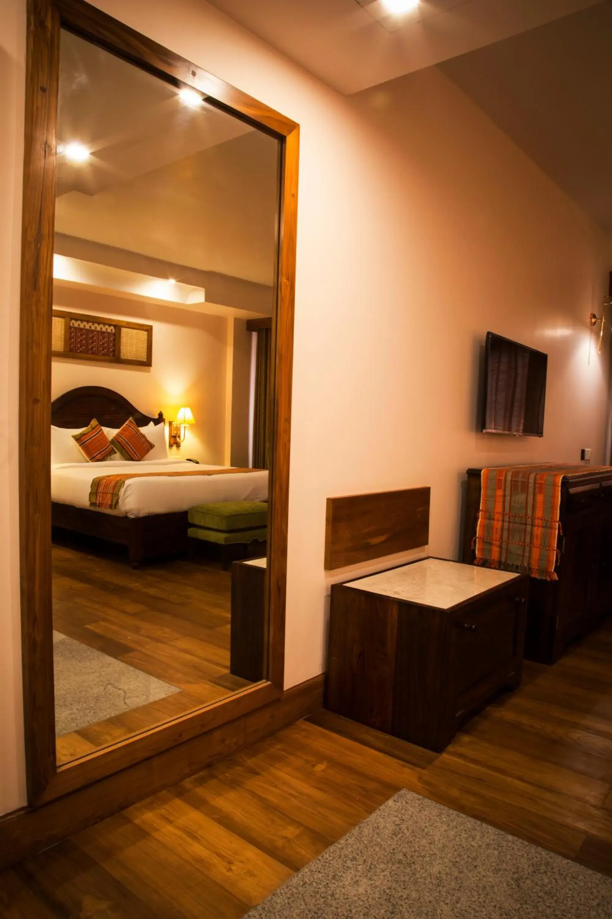 Decorative detail, Bed in The Guwahati Address By Centre Point Decorative detail, Bed in The Guwahati Address By Centre Point