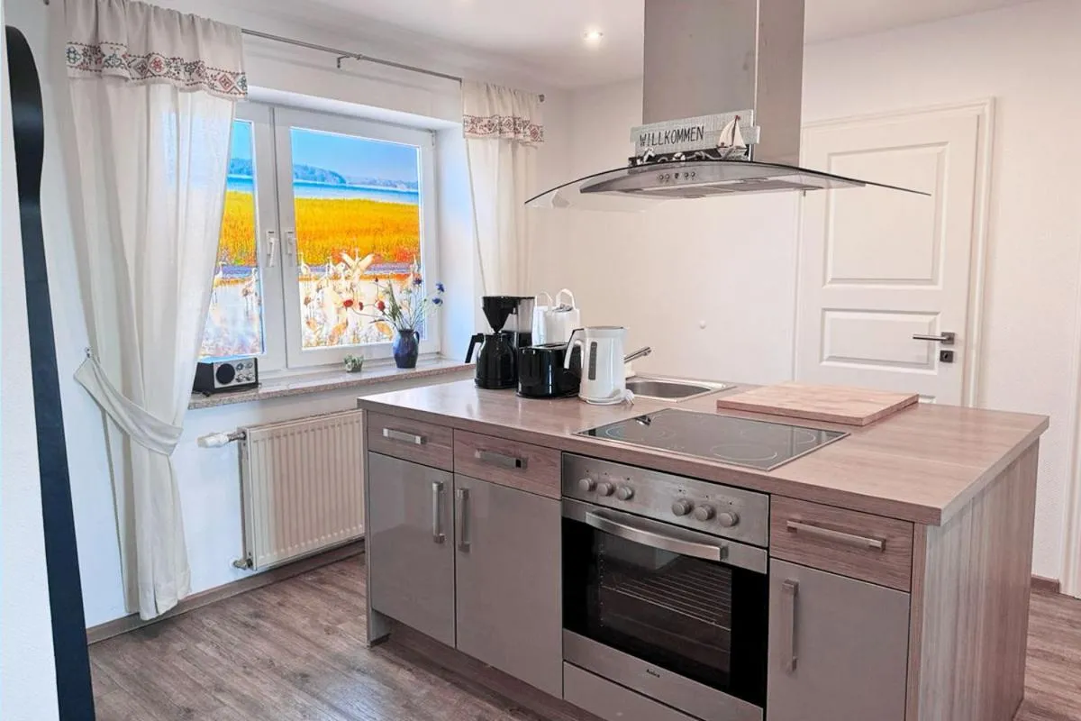 Kitchen or kitchenette in Ferienwohnung Boddenzander