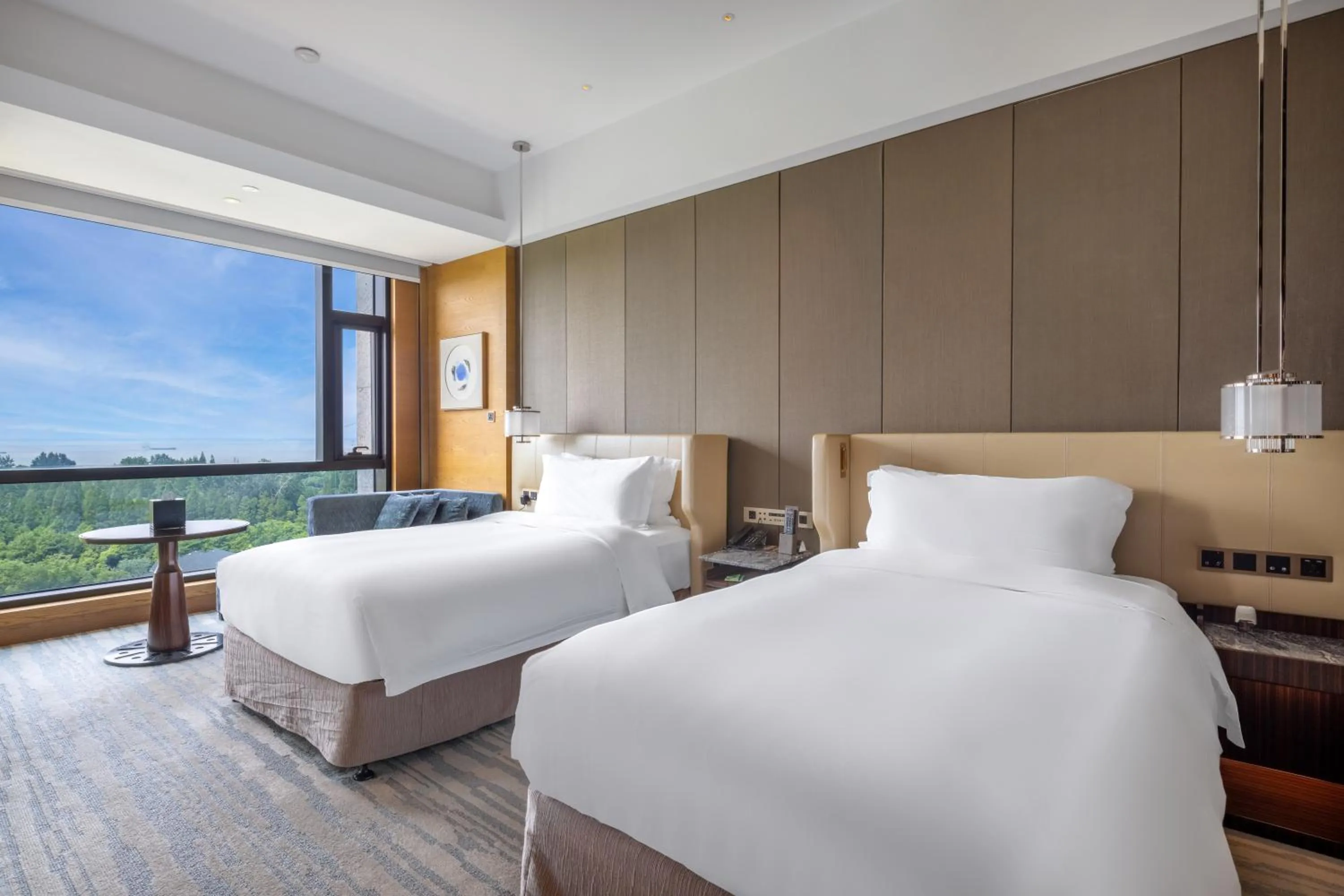 Bed in InterContinental Nantong by IHG-Best view of yangtze