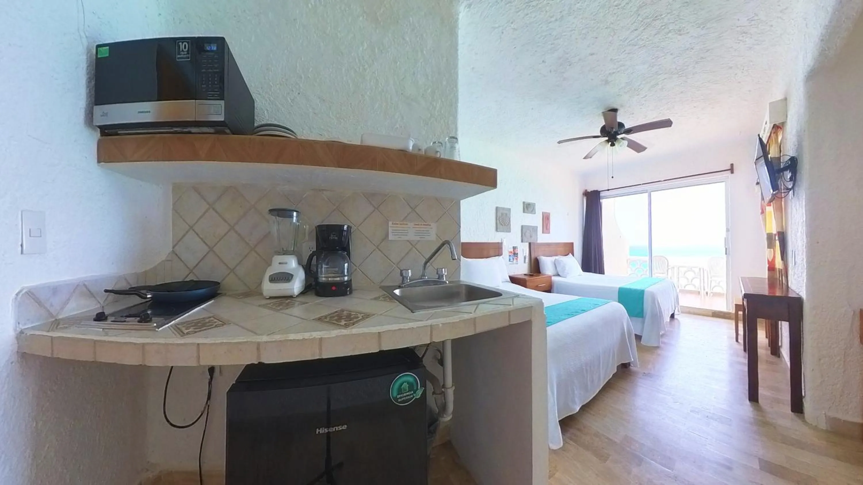 Kitchen or kitchenette in Cancún Plaza Sea View