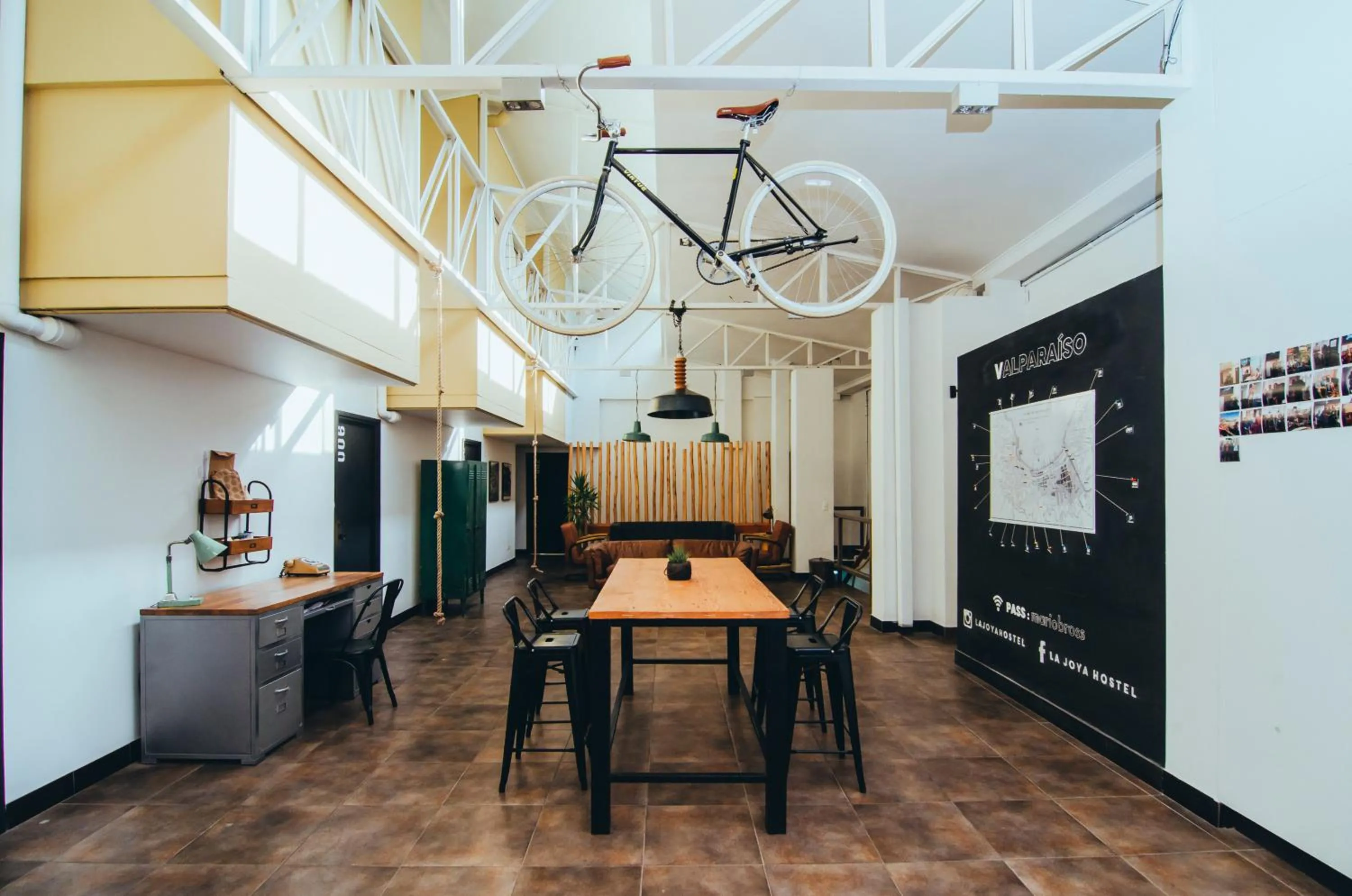 Seating area in La Joya Hostel