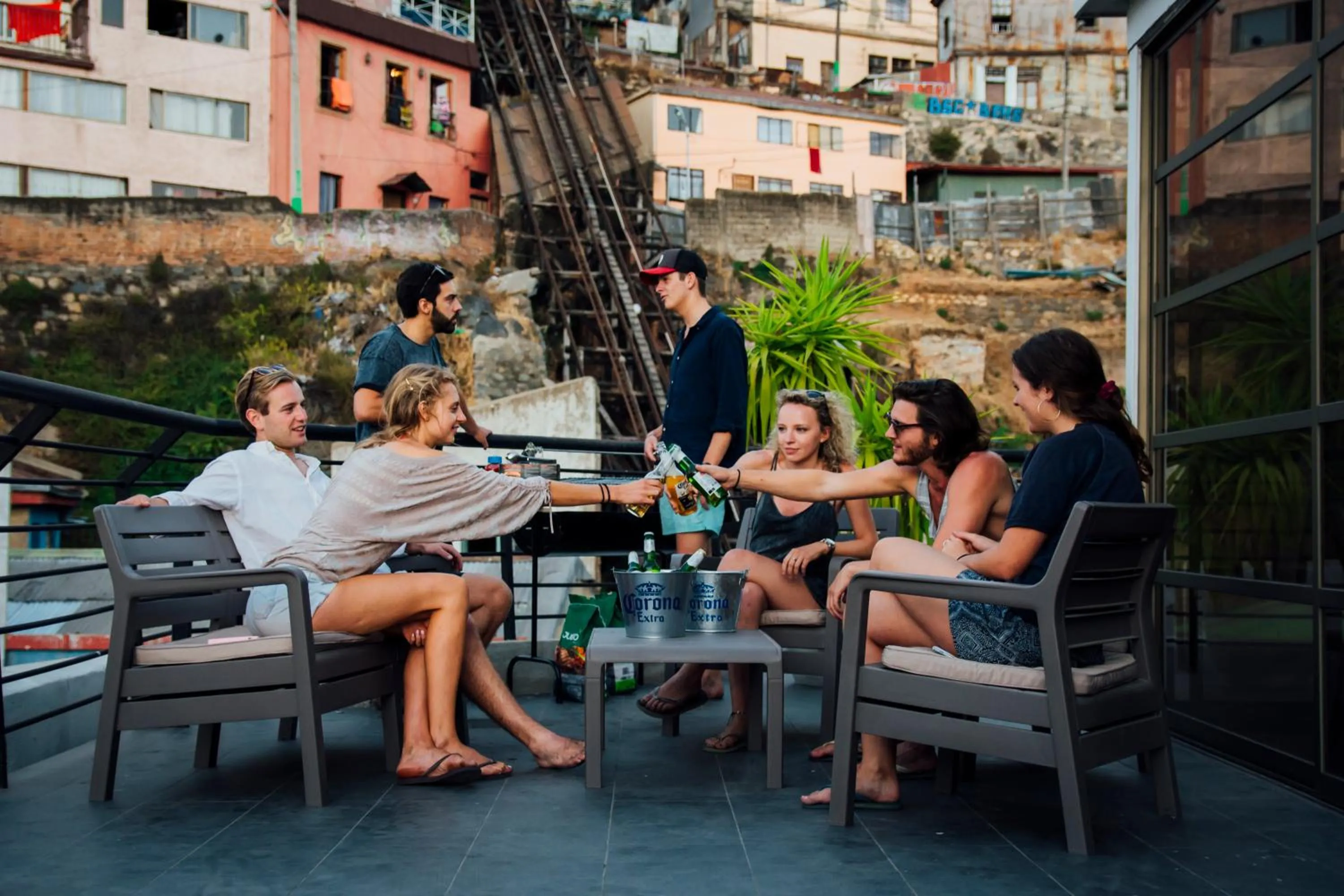 Balcony/Terrace in La Joya Hostel