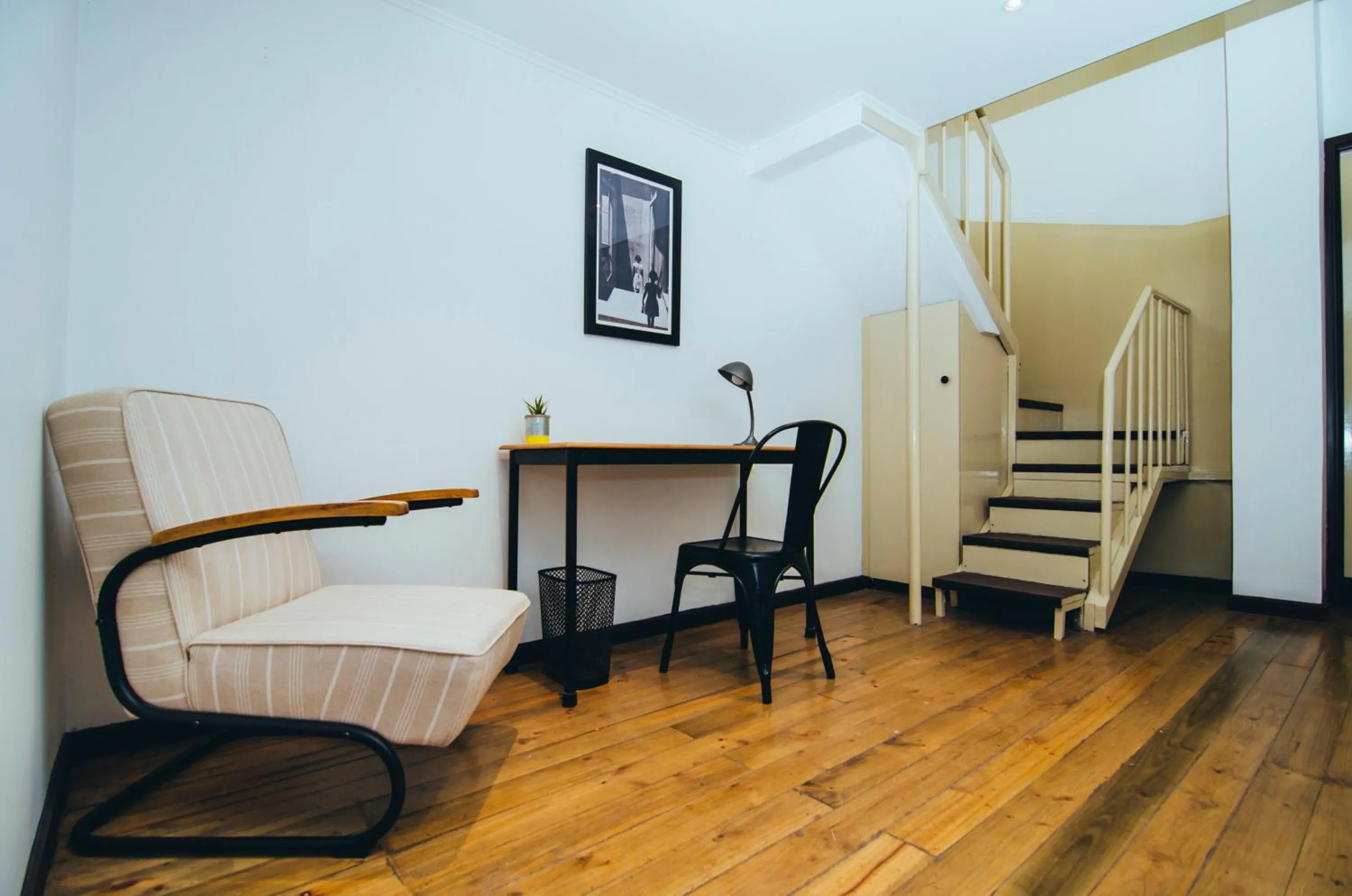 Seating area in La Joya Hostel