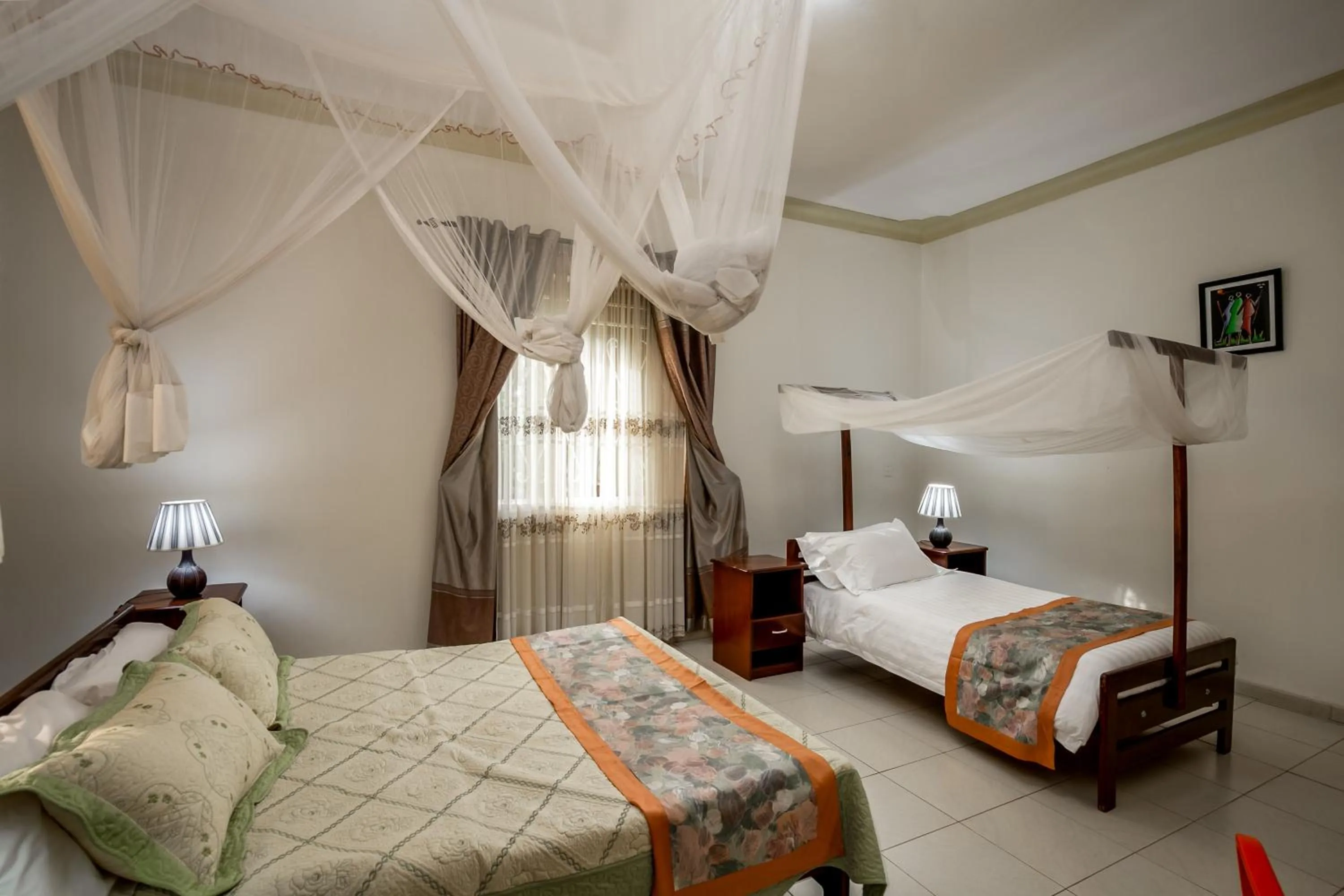 View (from property/room), Bed in The Crested Crane Bwindi Hotel