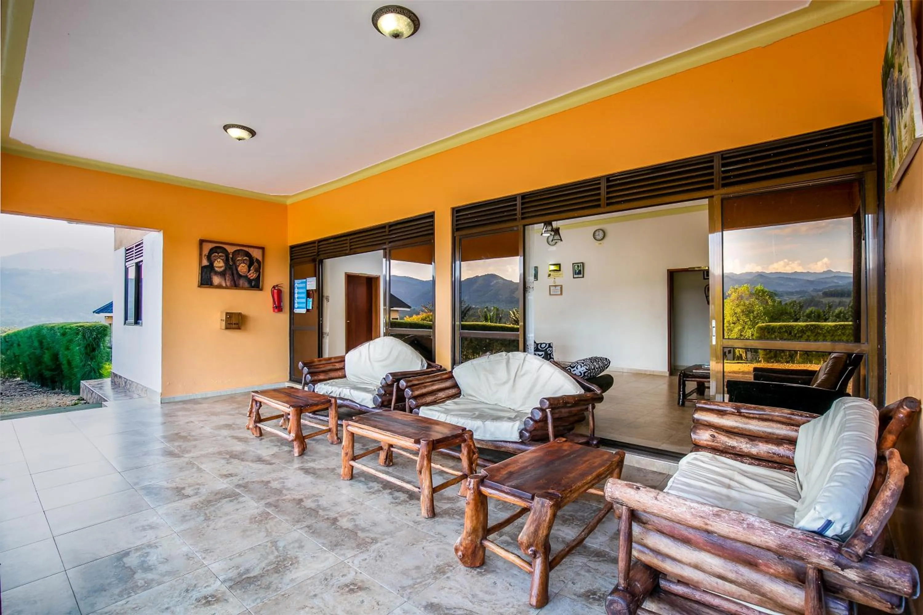 Patio in The Crested Crane Bwindi Hotel