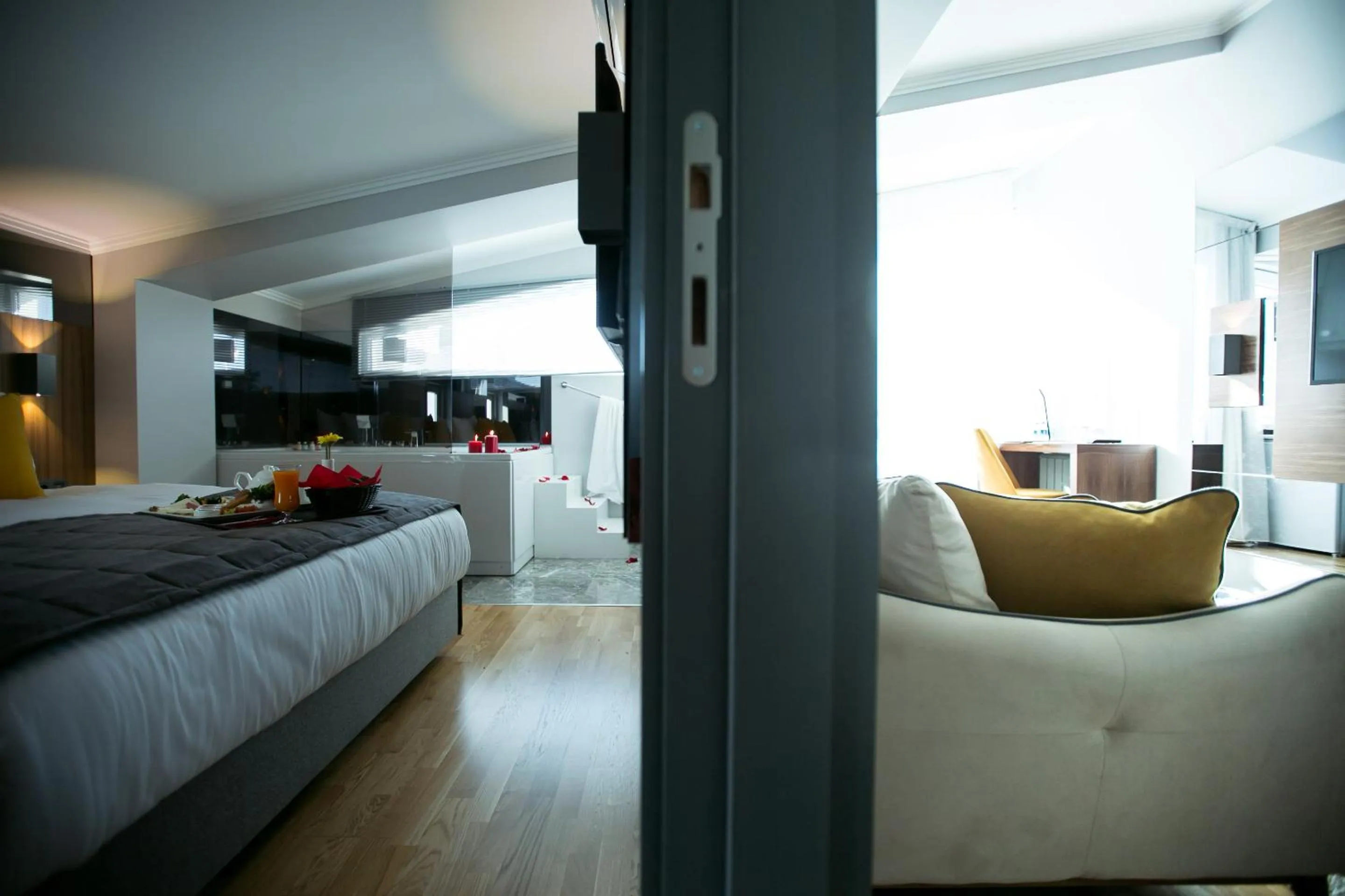 Living room, Bed in Ankacity Suit Flat