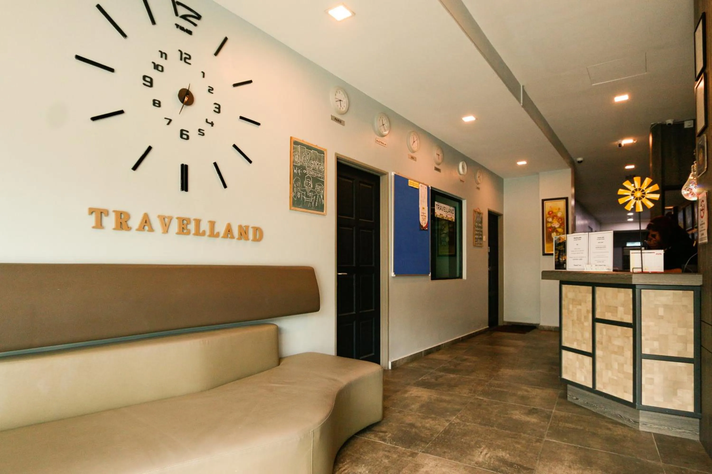 Lobby or reception in Travelland Hotel