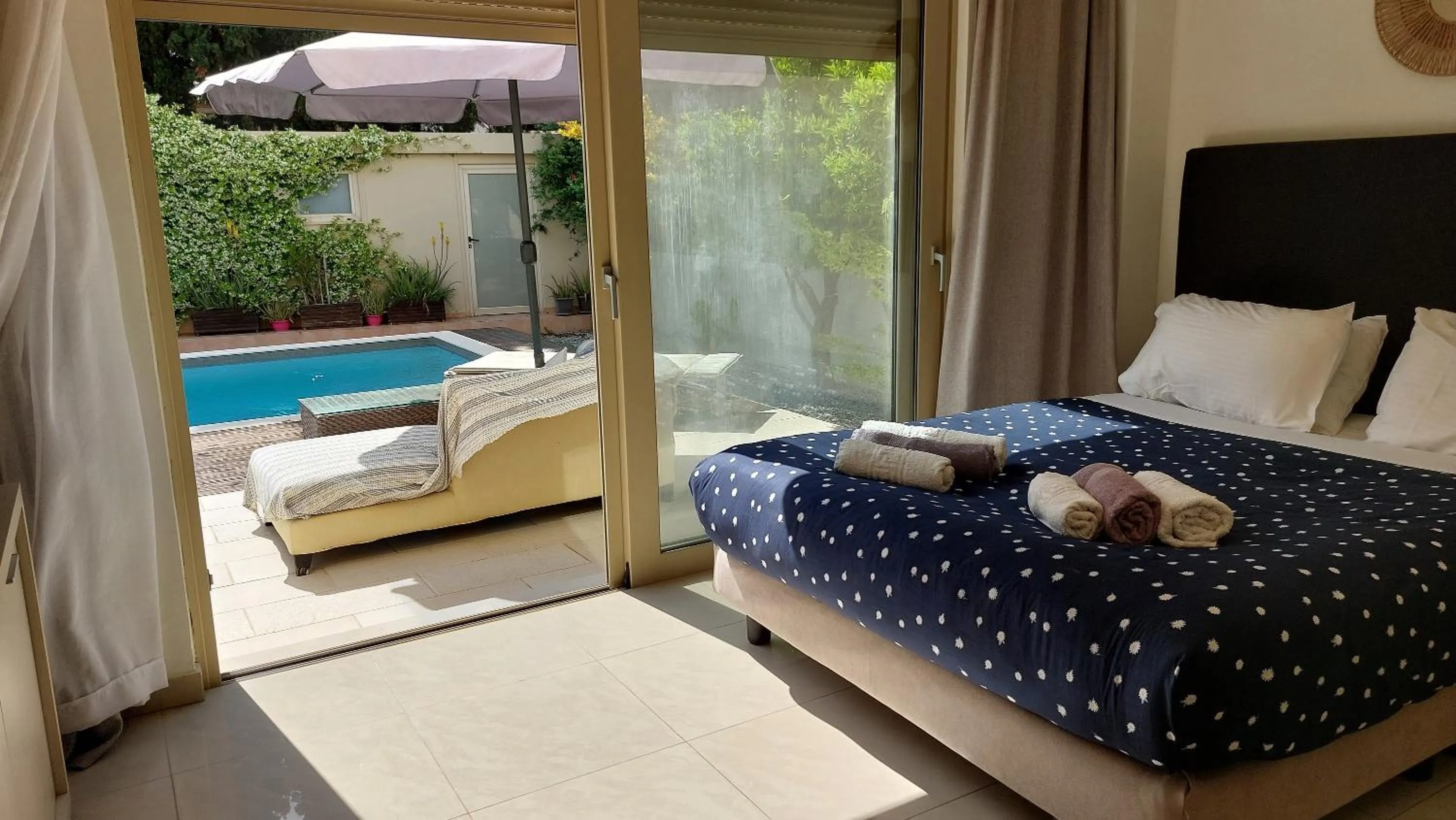 Bed in Vasiliki Villa