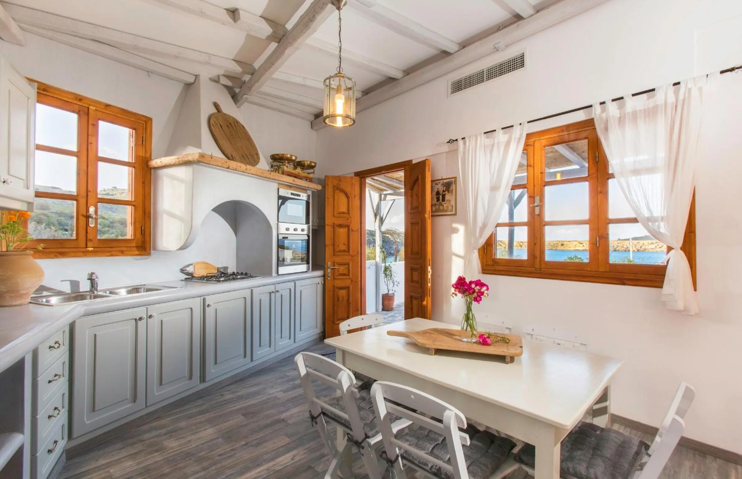 Kitchen or kitchenette in Lindos Seaside Villa