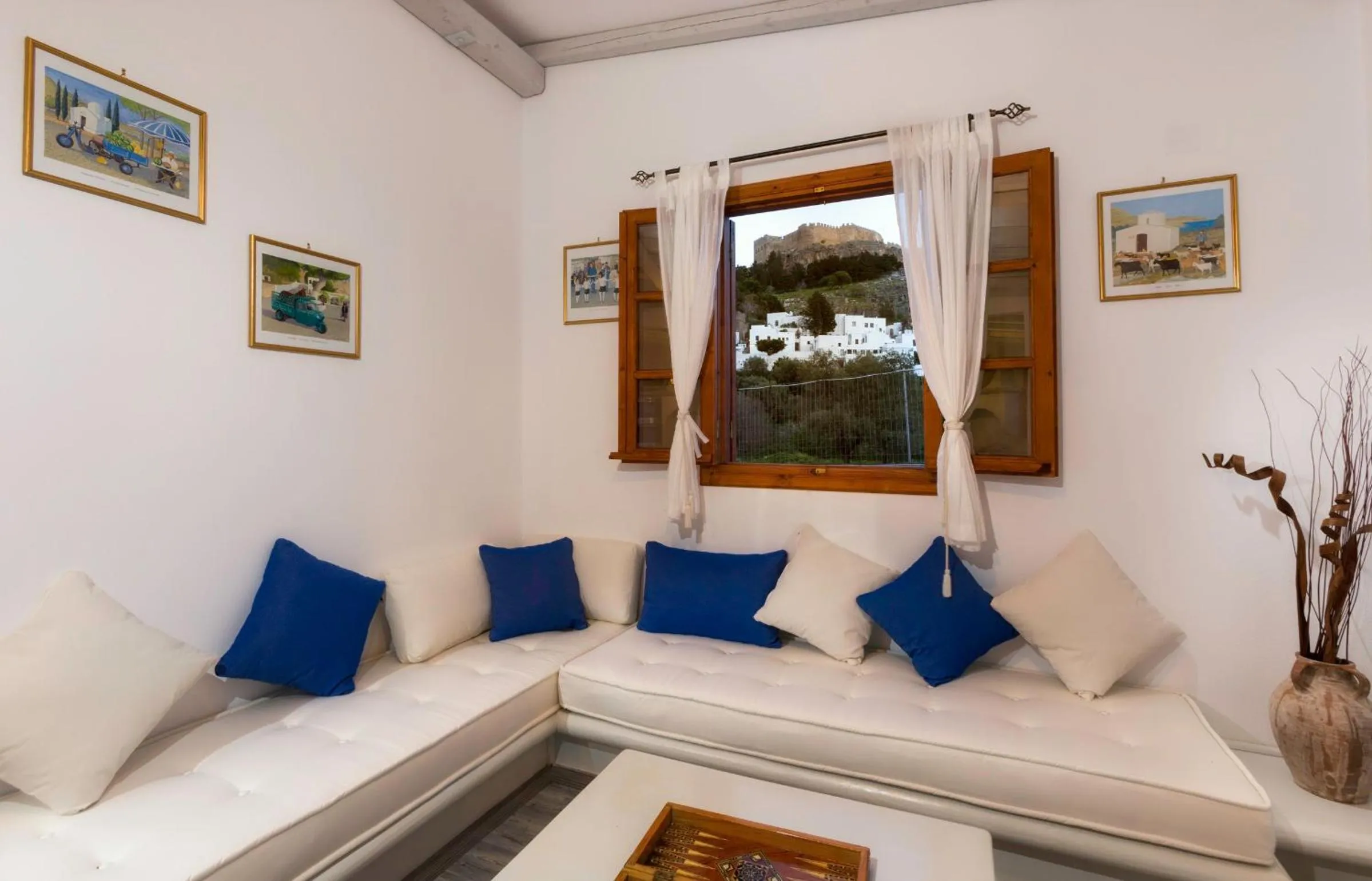 Seating area in Lindos Seaside Villa
