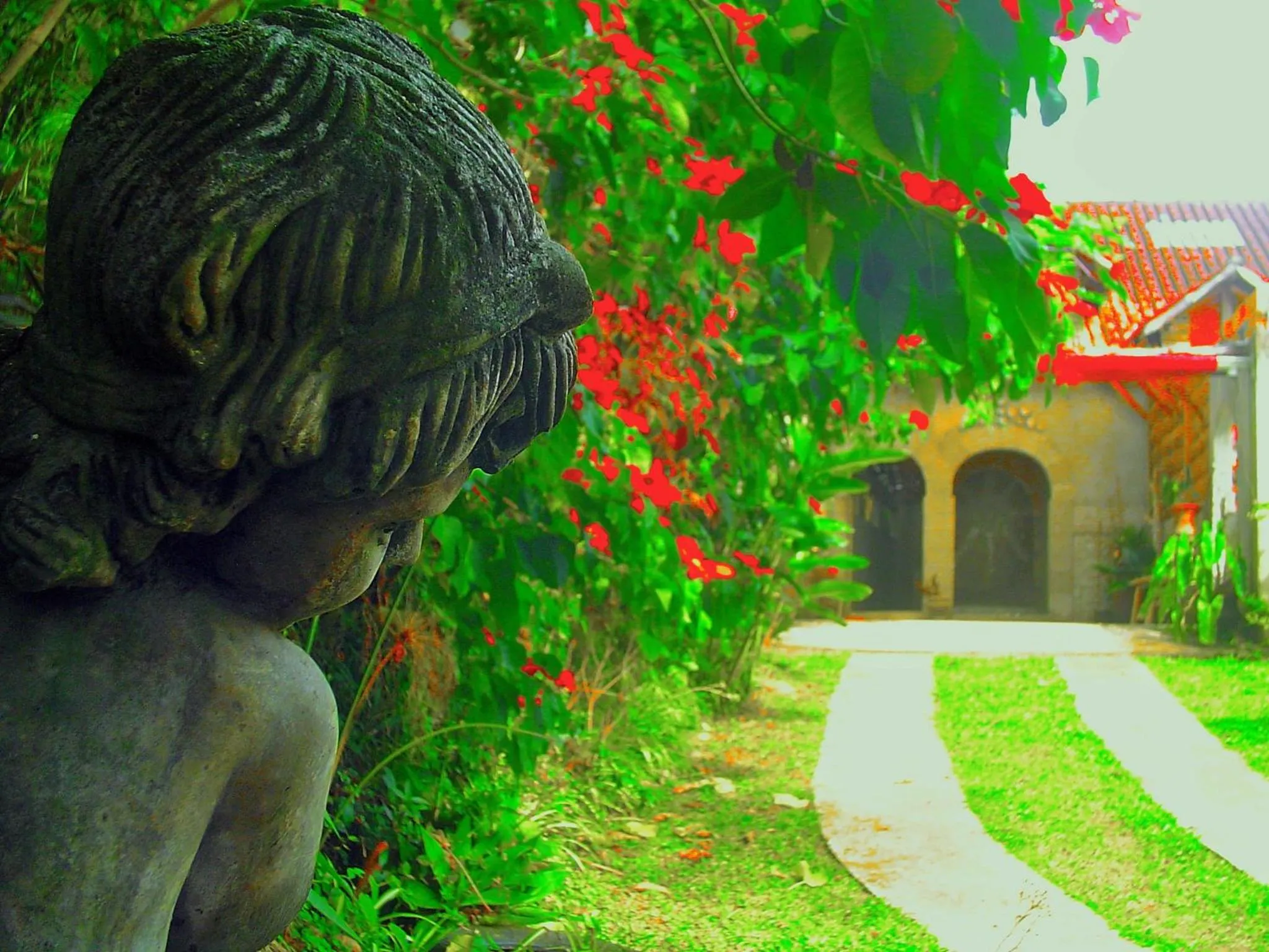 Garden view in Casa Dell Angelo Apartamentos