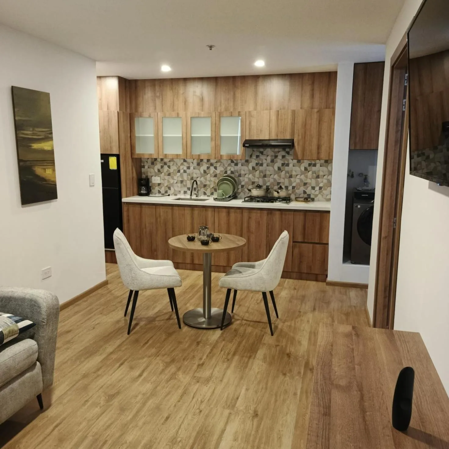 Kitchen or kitchenette in Hotel Santiago de Compostella Suites