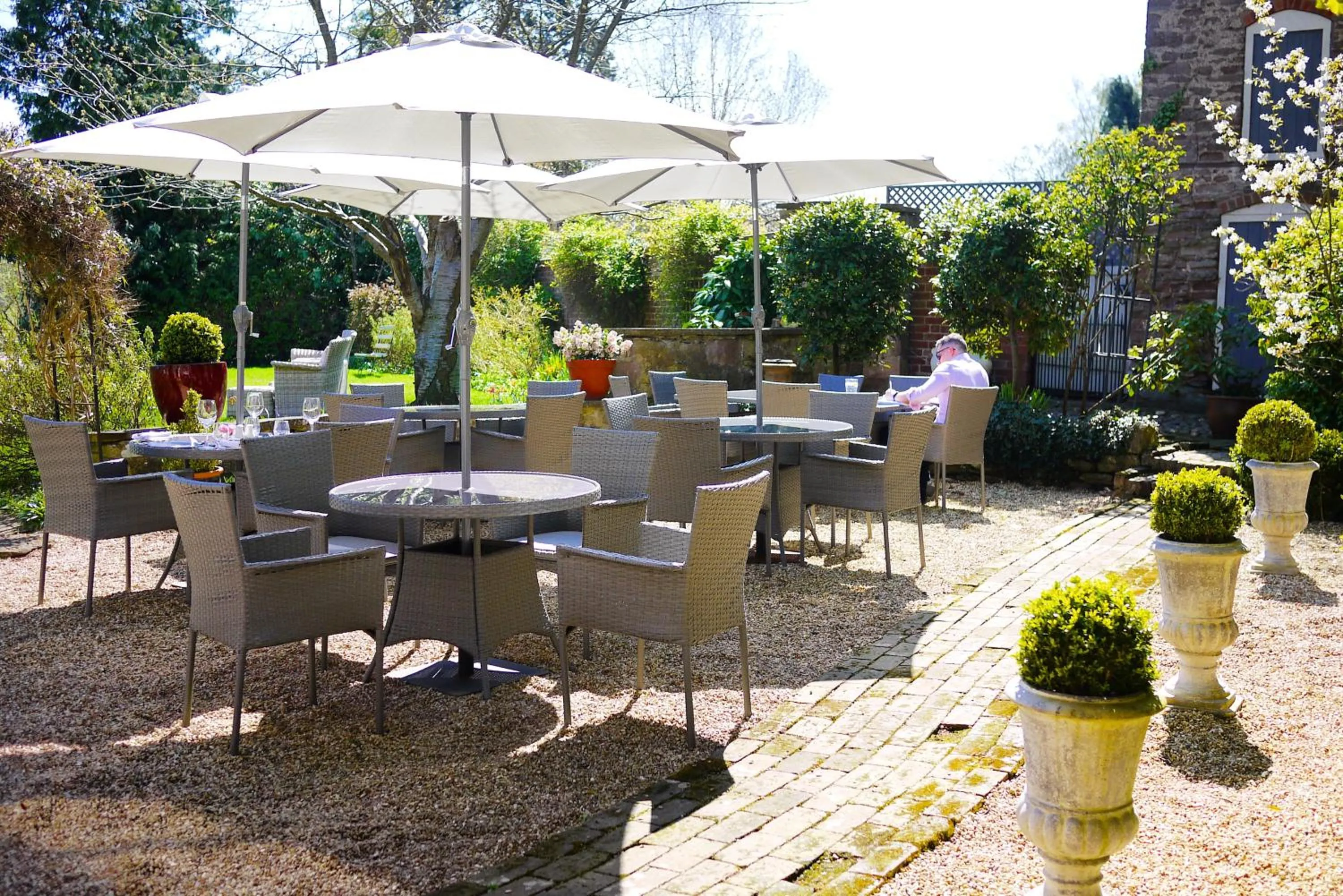 Patio in Glewstone Court Country House Hotel