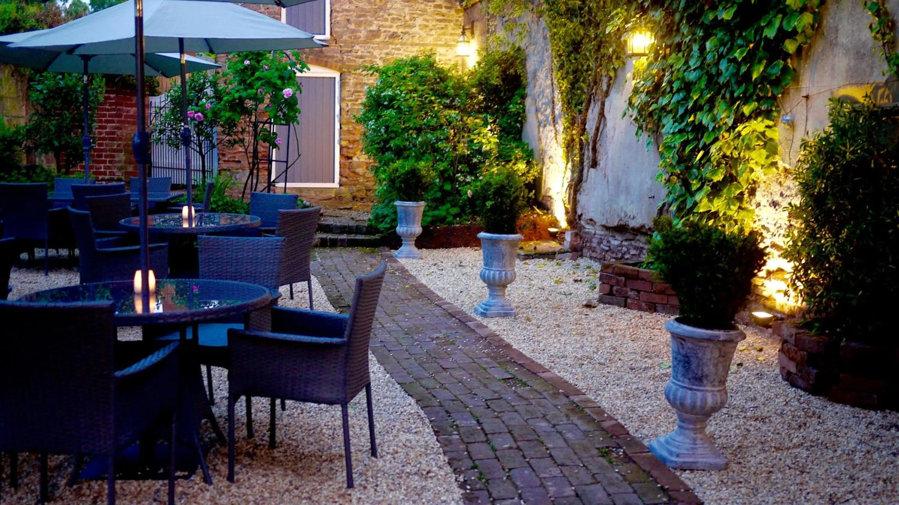 Patio in Glewstone Court Country House Hotel