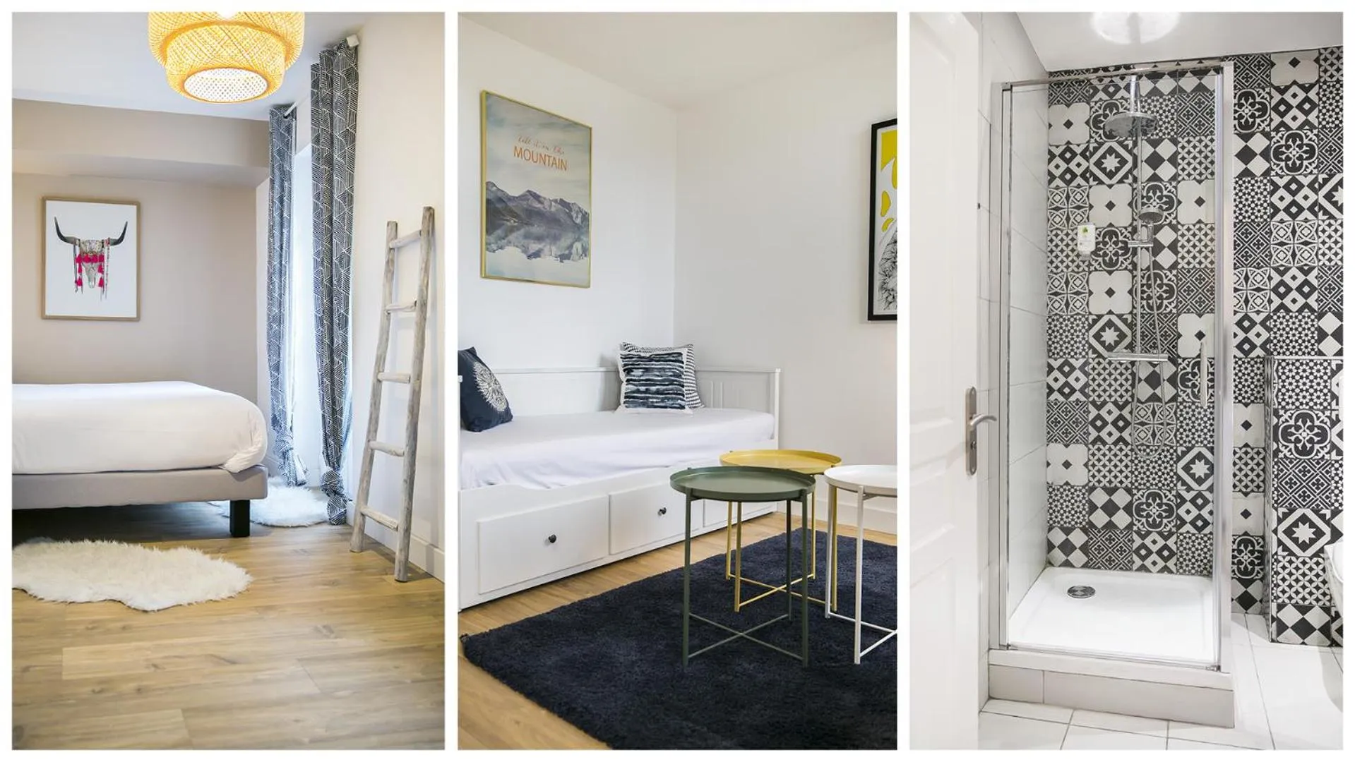 Bathroom, Bed in URBAN LOFT & SPA Marseille