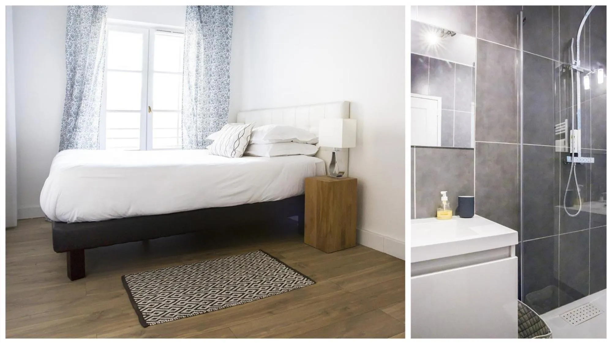 Bathroom, Bed in URBAN LOFT & SPA Marseille