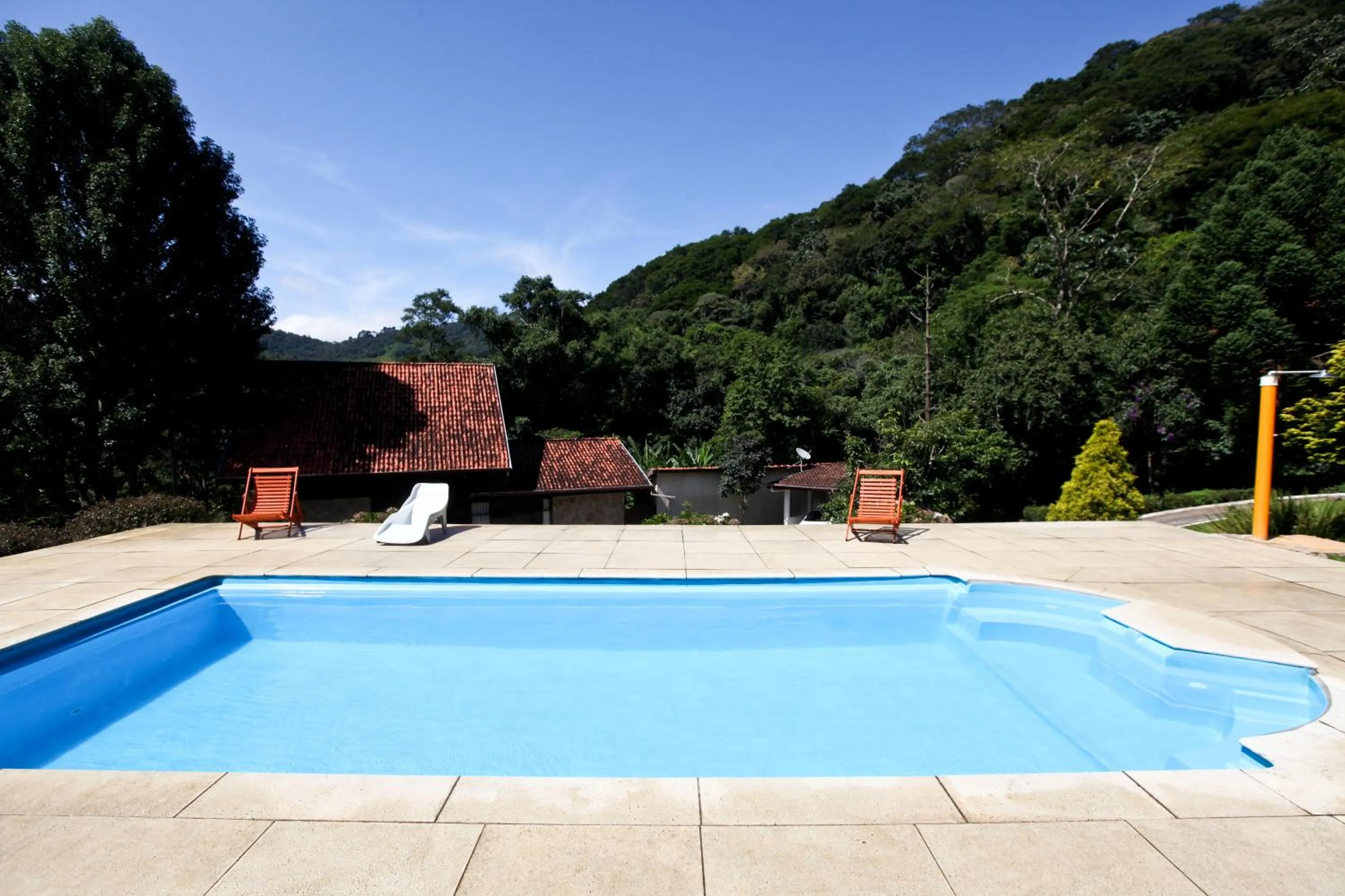 Pool view in Pousada Alpes