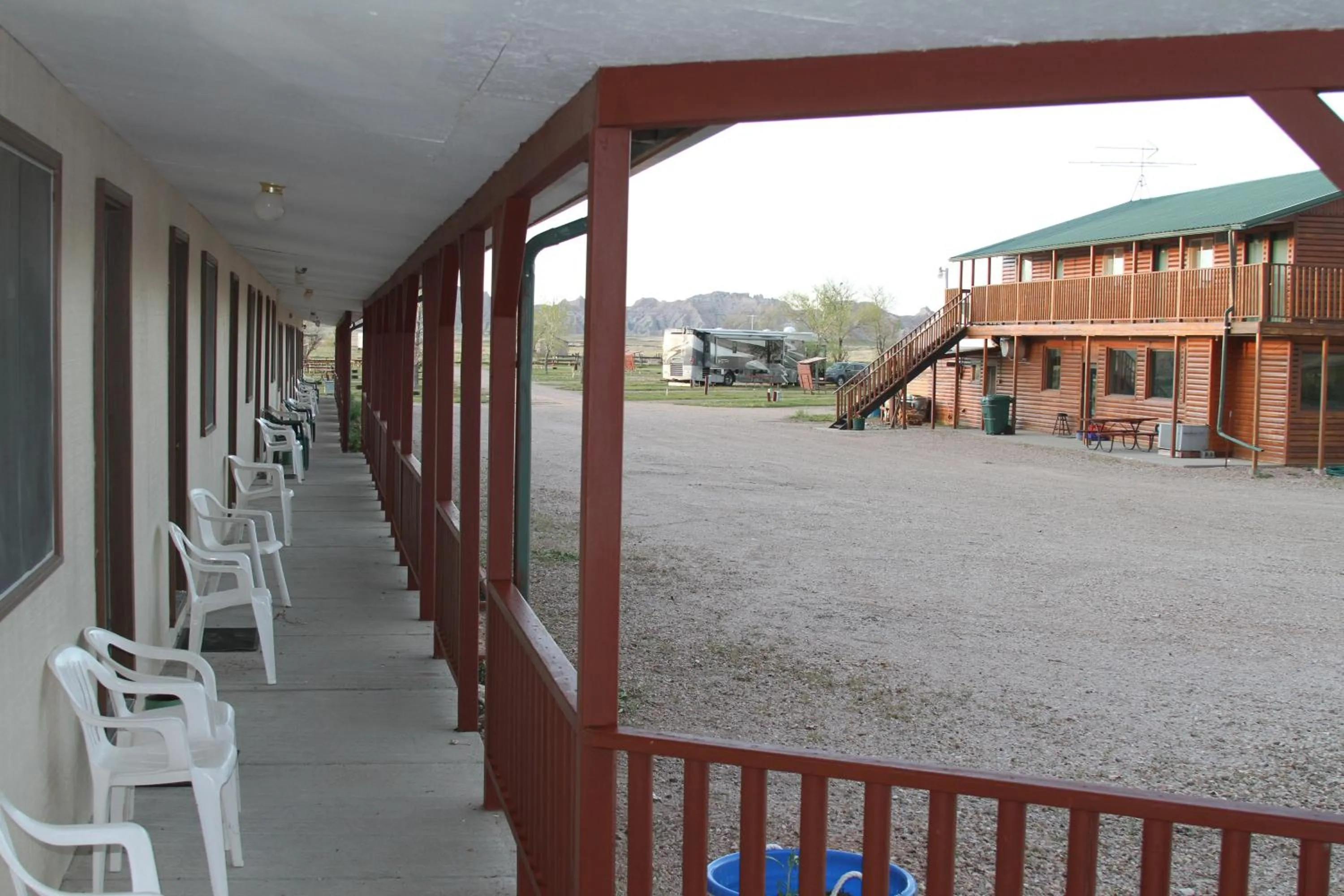 Patio in Badlands Hotel & Campground