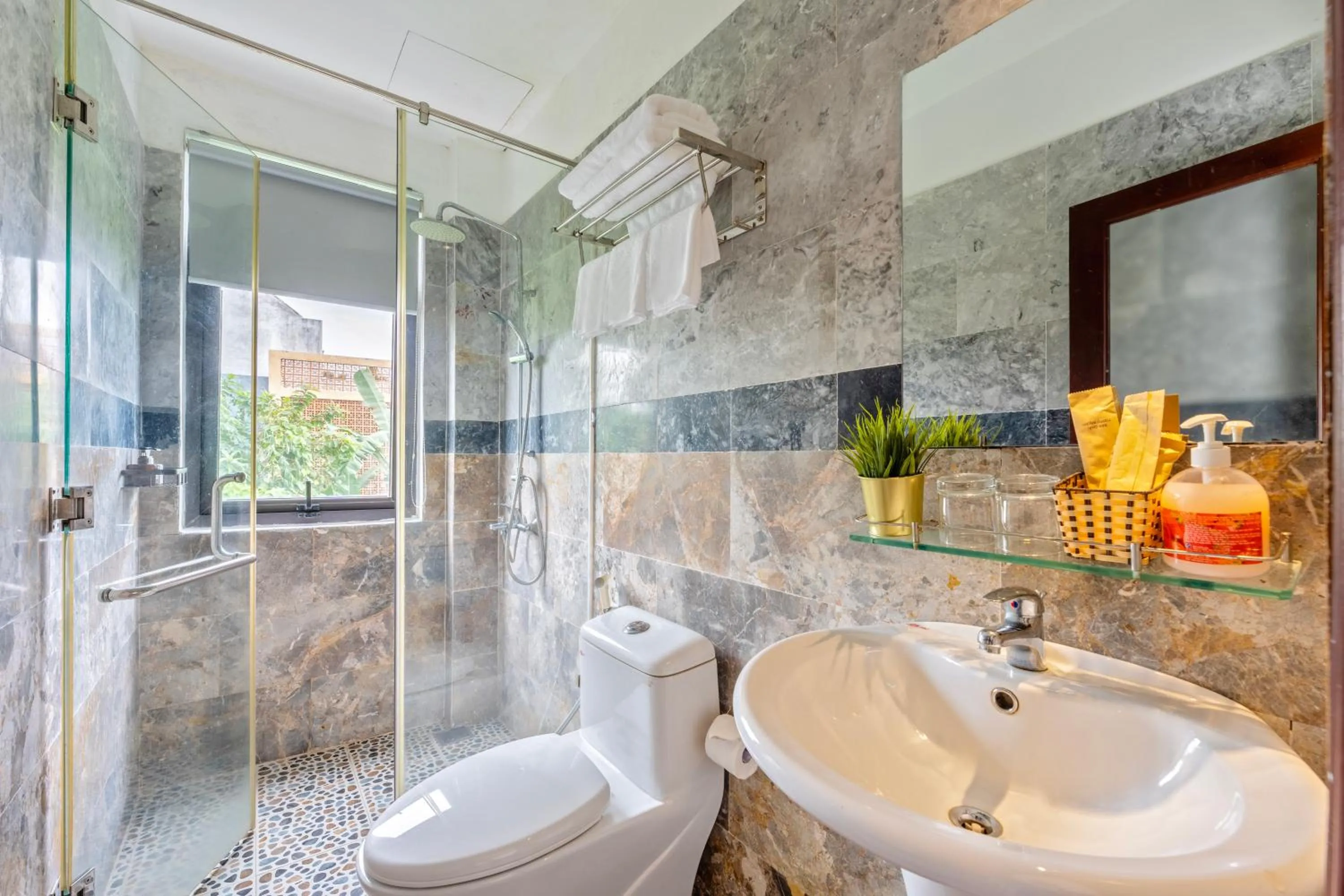 Shower in Serene Riverside Hotel Hoi An