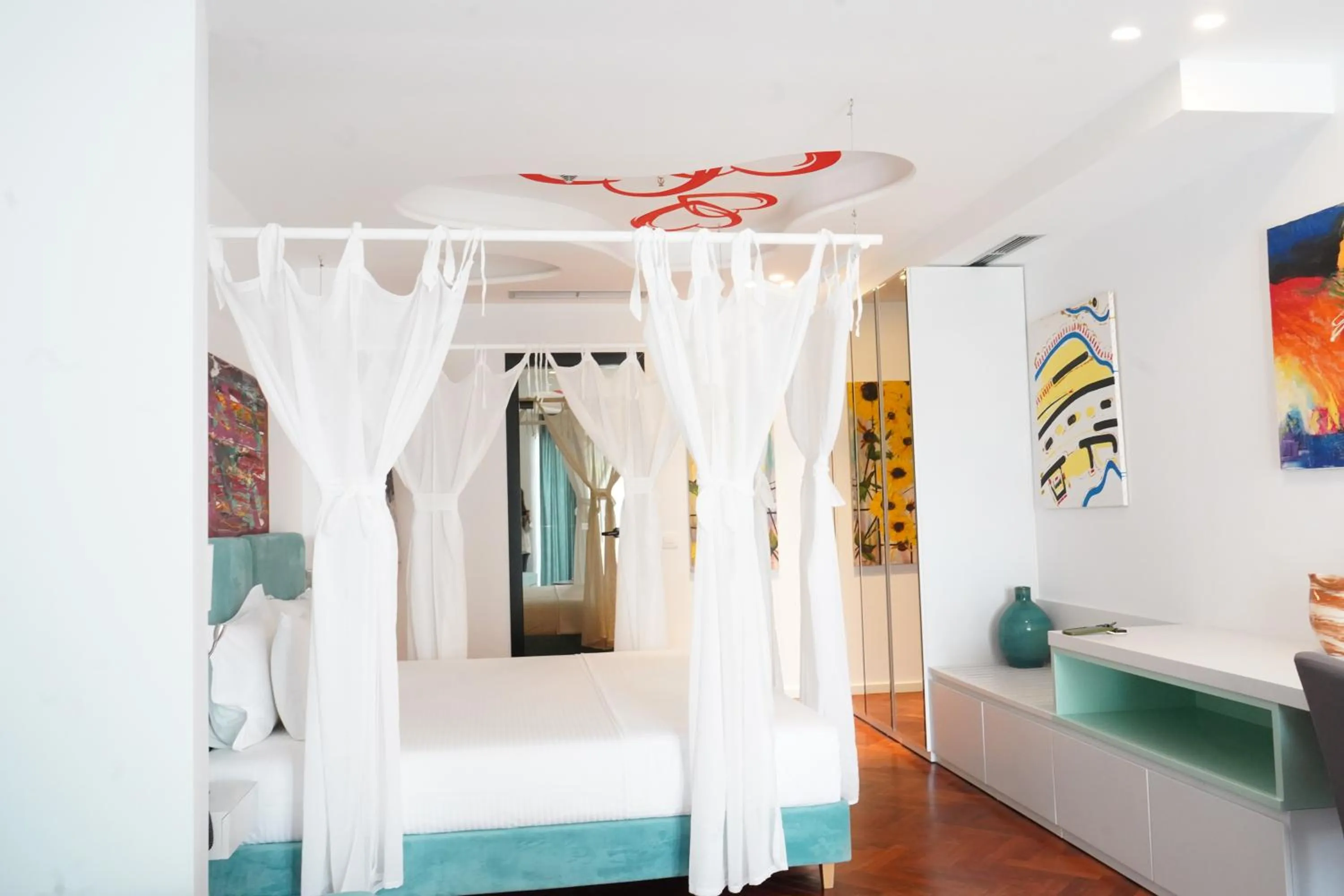 Bed in Bougainville Bay Hotel