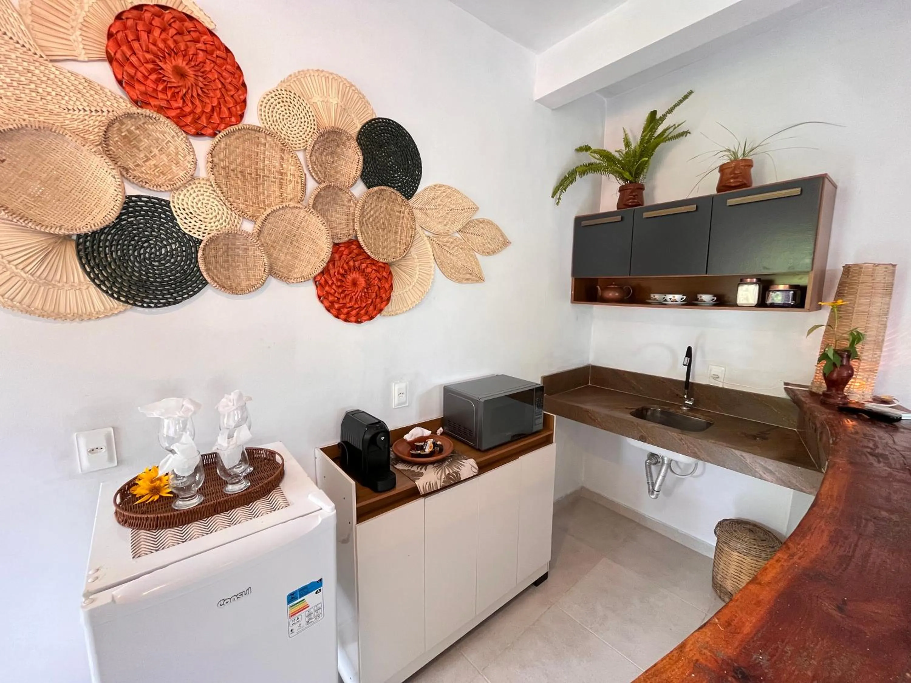 Kitchen or kitchenette in Pousada Nascente do Sol