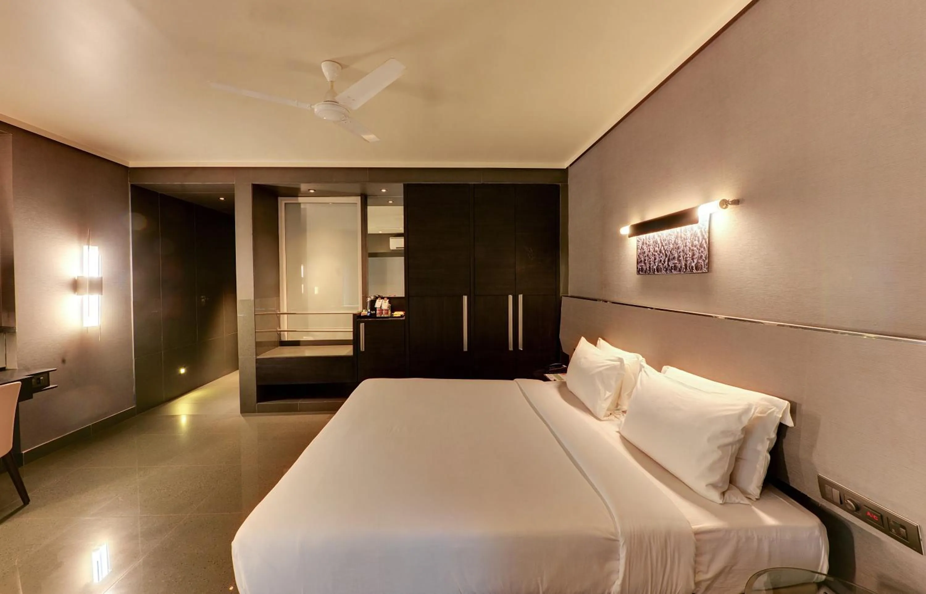 wardrobe, Bed in Hotel Sankam Residency